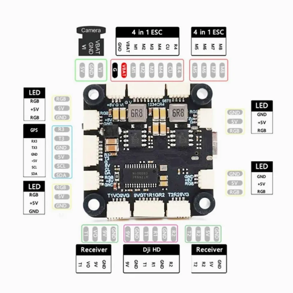 F722 Stack F7 Flight Controller BLHELI_S 80A 4in1 ESC 30.5X30.5mm 3-6S per RC FPV 13 Pollici 15 Pollici Freestyle Drones Parts