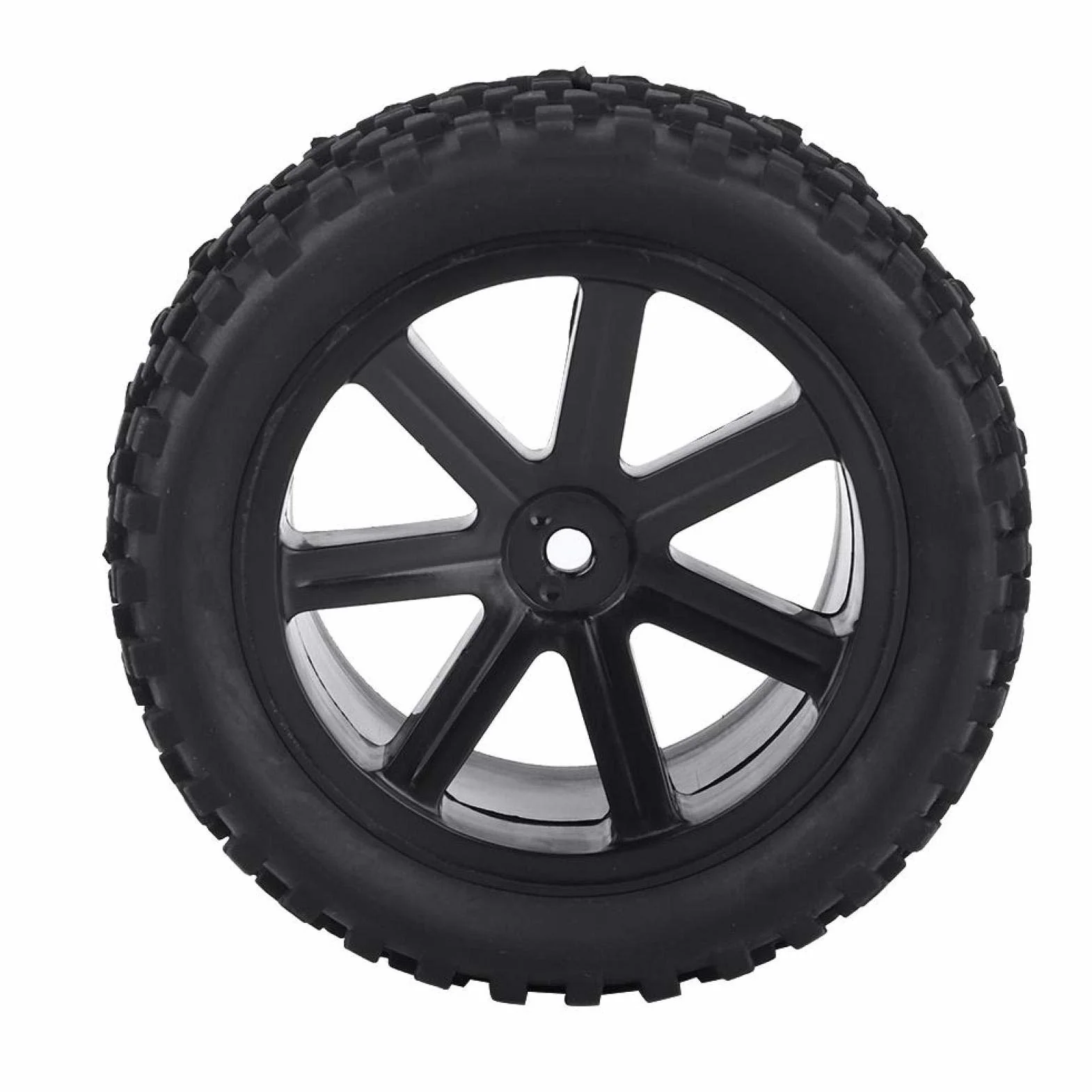 4 Pezzi 1/10 RC Truck Pneumatico in Gomma RC Truck Ruote Set Anteriori Posteriori per Auto RC(Nero)