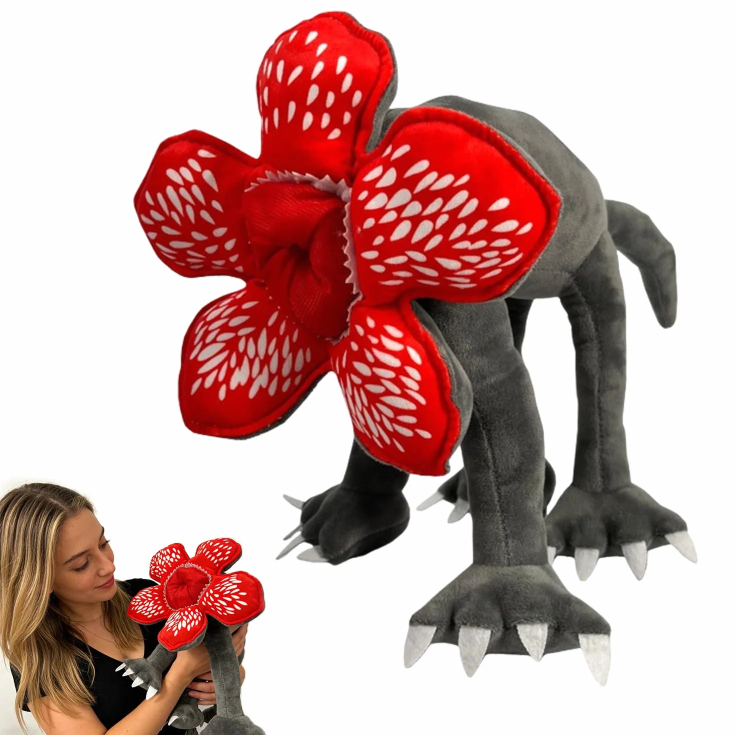 Peluche a forma di mostro sorridente, crawling peluche sorridente cuscino peluche bambola giocattolo regalo per fan bambini