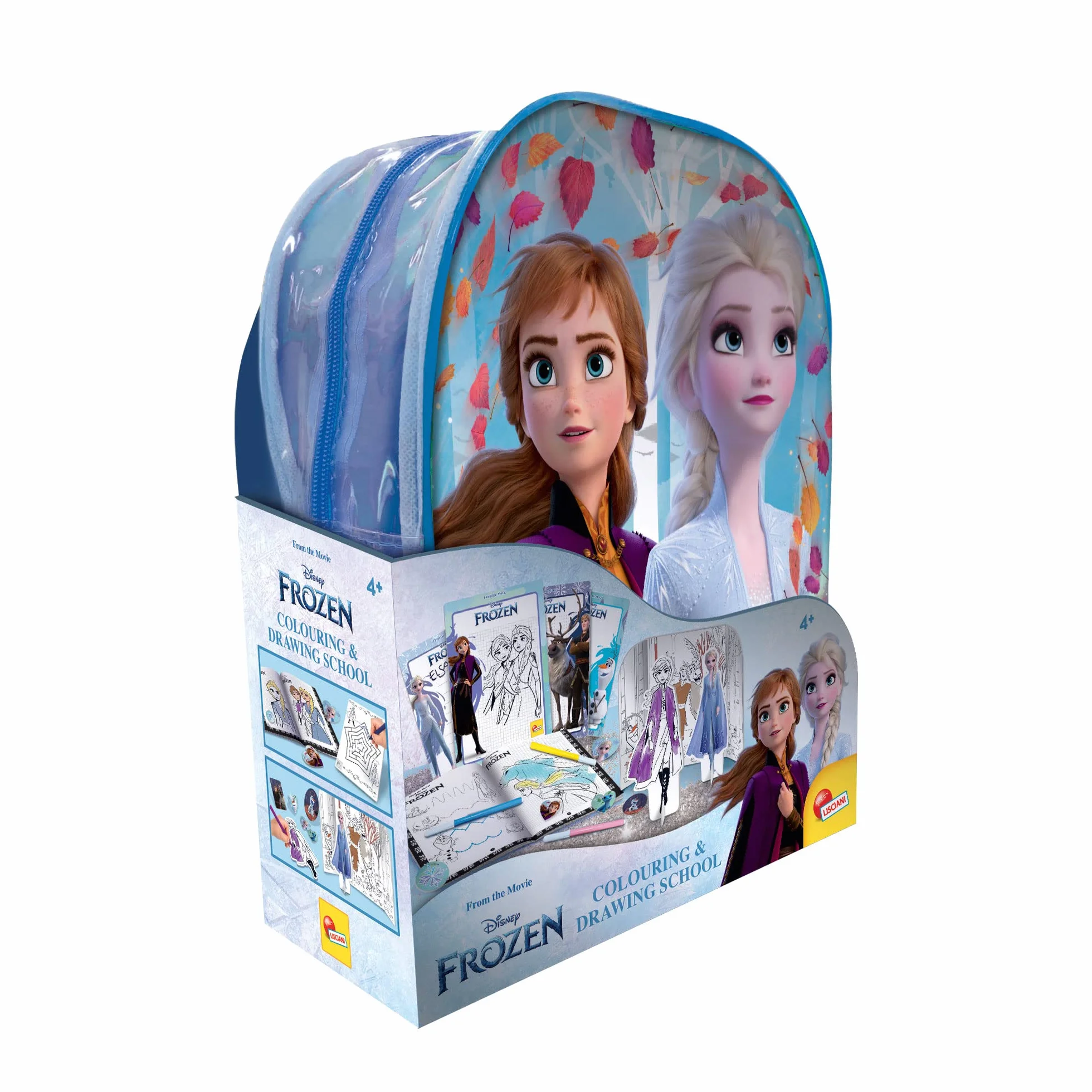 Liscianigiochi Frozen Coloring e Drawing School Zainetto Lavagnette Manuale Pennarelli Multicolore