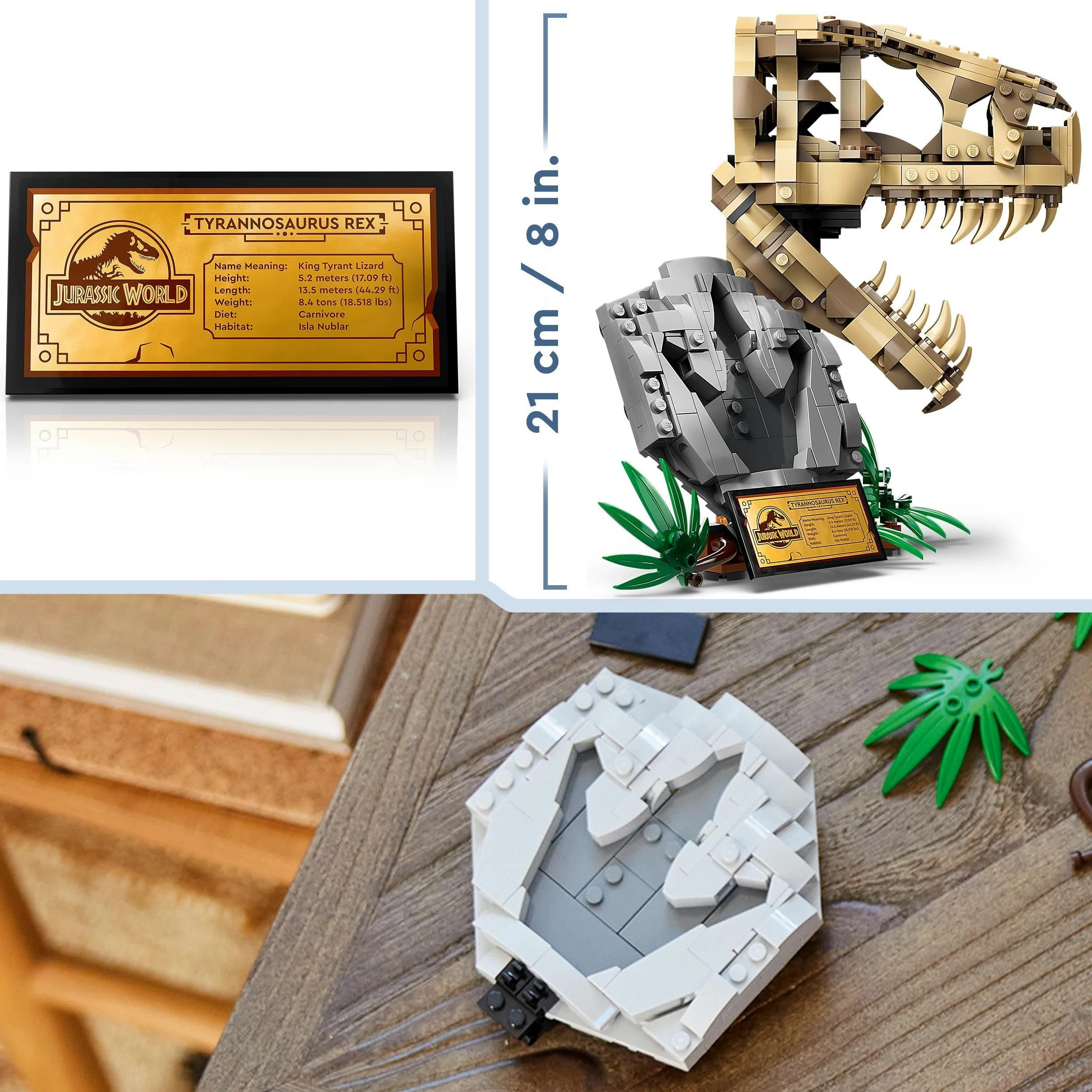 LEGO Jurassic World Fossili di Dinosauro: Teschio di T. Rex Giocattolo, Giochi per Bambini e Bambine da 9 Anni in su Appassionati di Modelli di Dinosauri da Costruire, Kit con Fossile con Ossa 76964