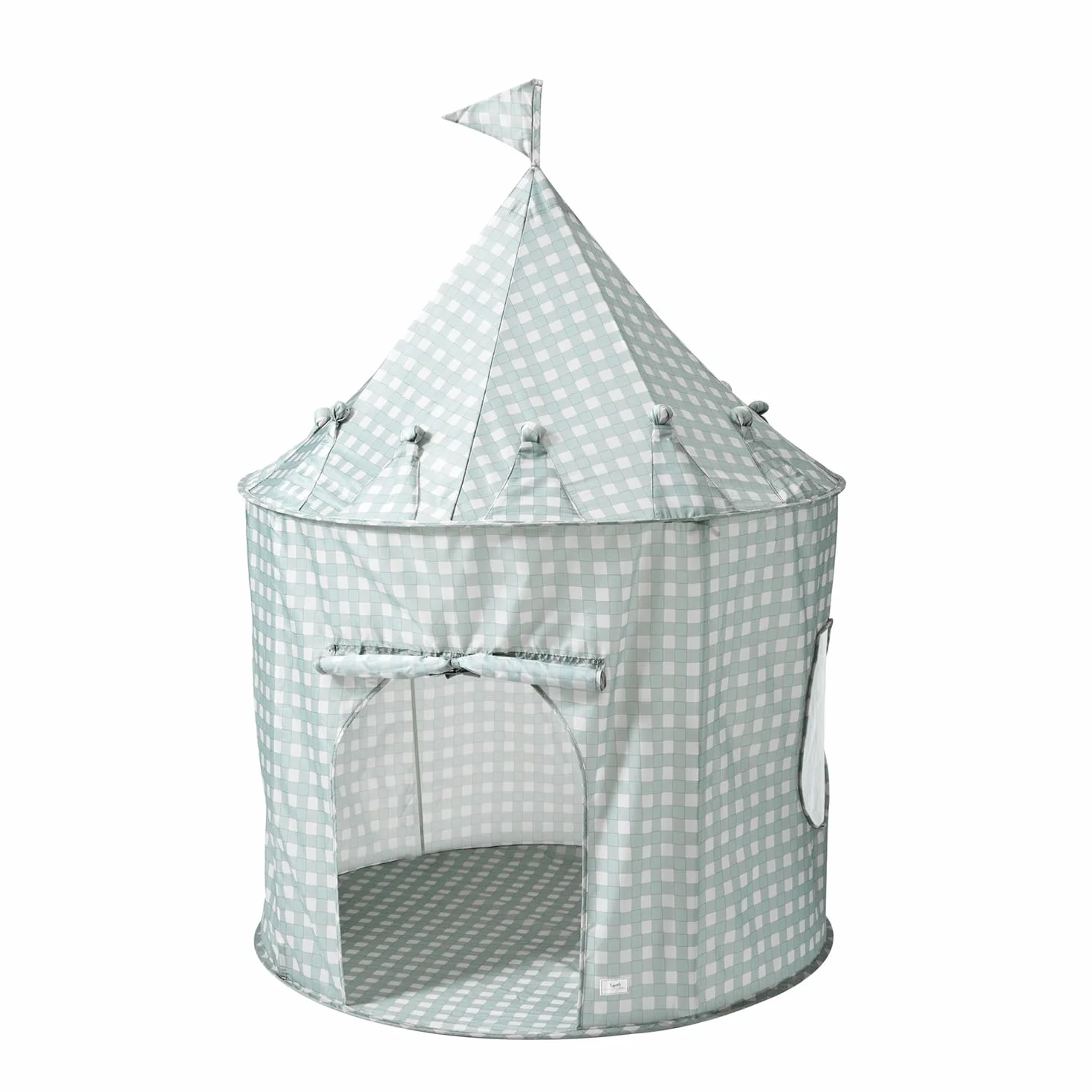 3 Sprouts, Tenda da Gioco per Bambini, Realizzata in Poliestere Riciclato, Ideale per Giocare in Cameretta e in Sala Giochi, Colore Gingham Blu, 100x100x135 cm