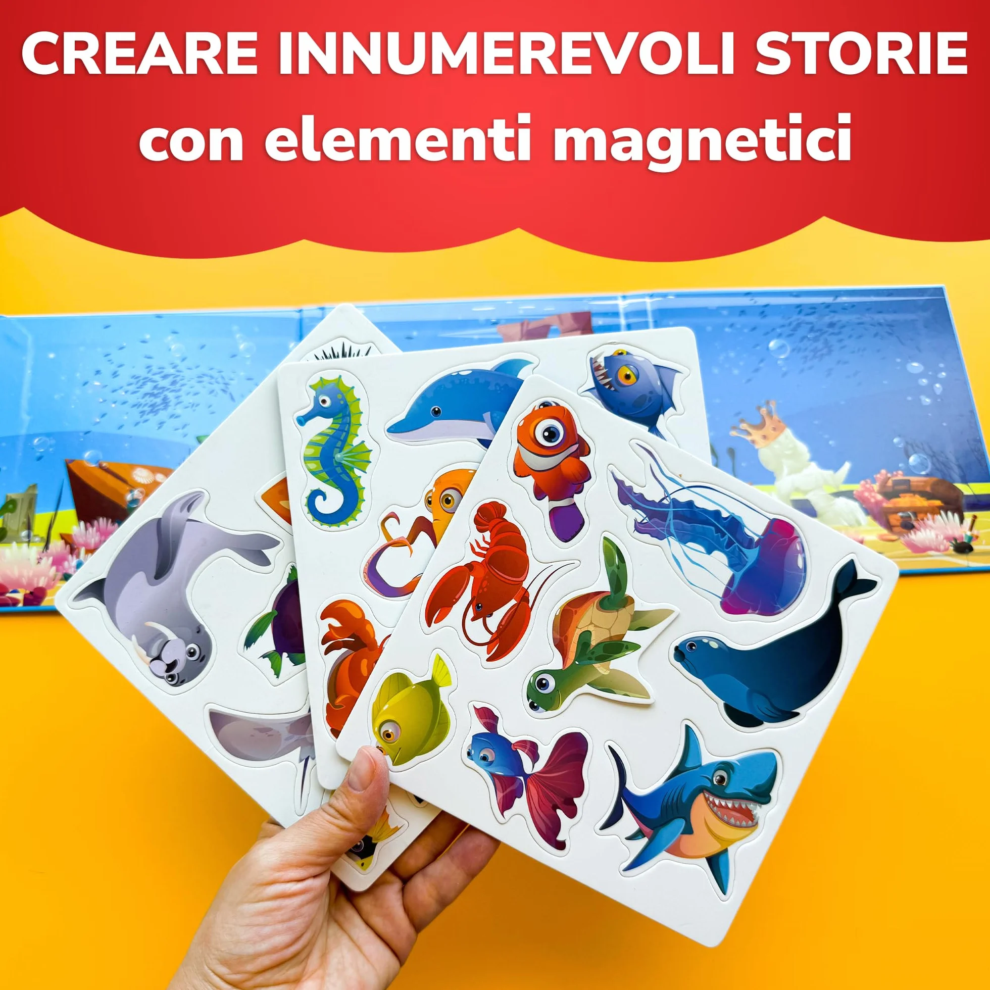 QUOKKA Gioco magnetico per bambini dai 2 ai 3 anni - Puzzle magnetico da oltre 20 pezzi per bambini piccoli in aereo - Giochi da viaggio con creature marine - Giocattoli educativi da viaggio - Magnete
