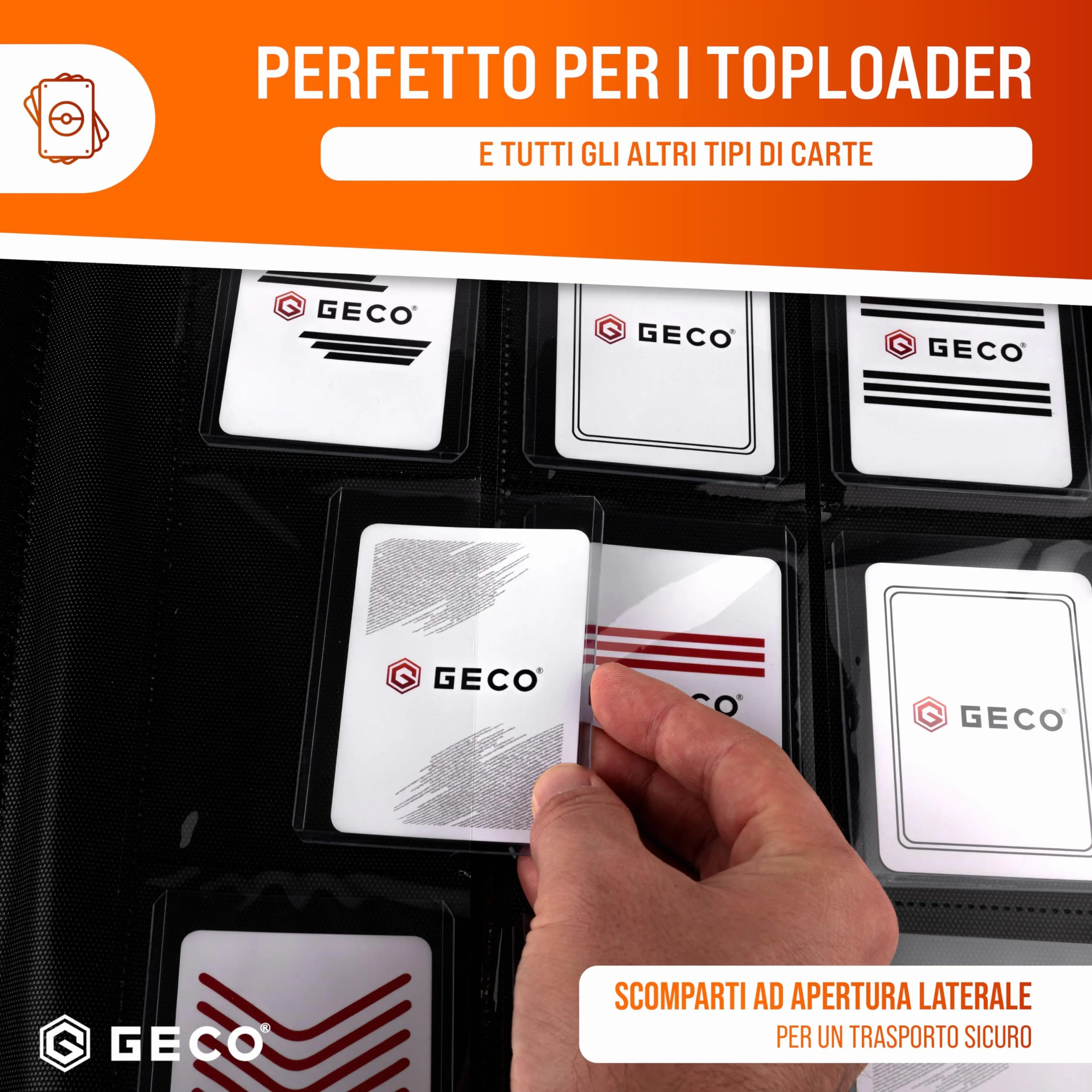 Raccoglitore Toploader - Album Toploader Premium a 9 tasche con 252 scomparti per Toploader standard 3''x4'' - Nero