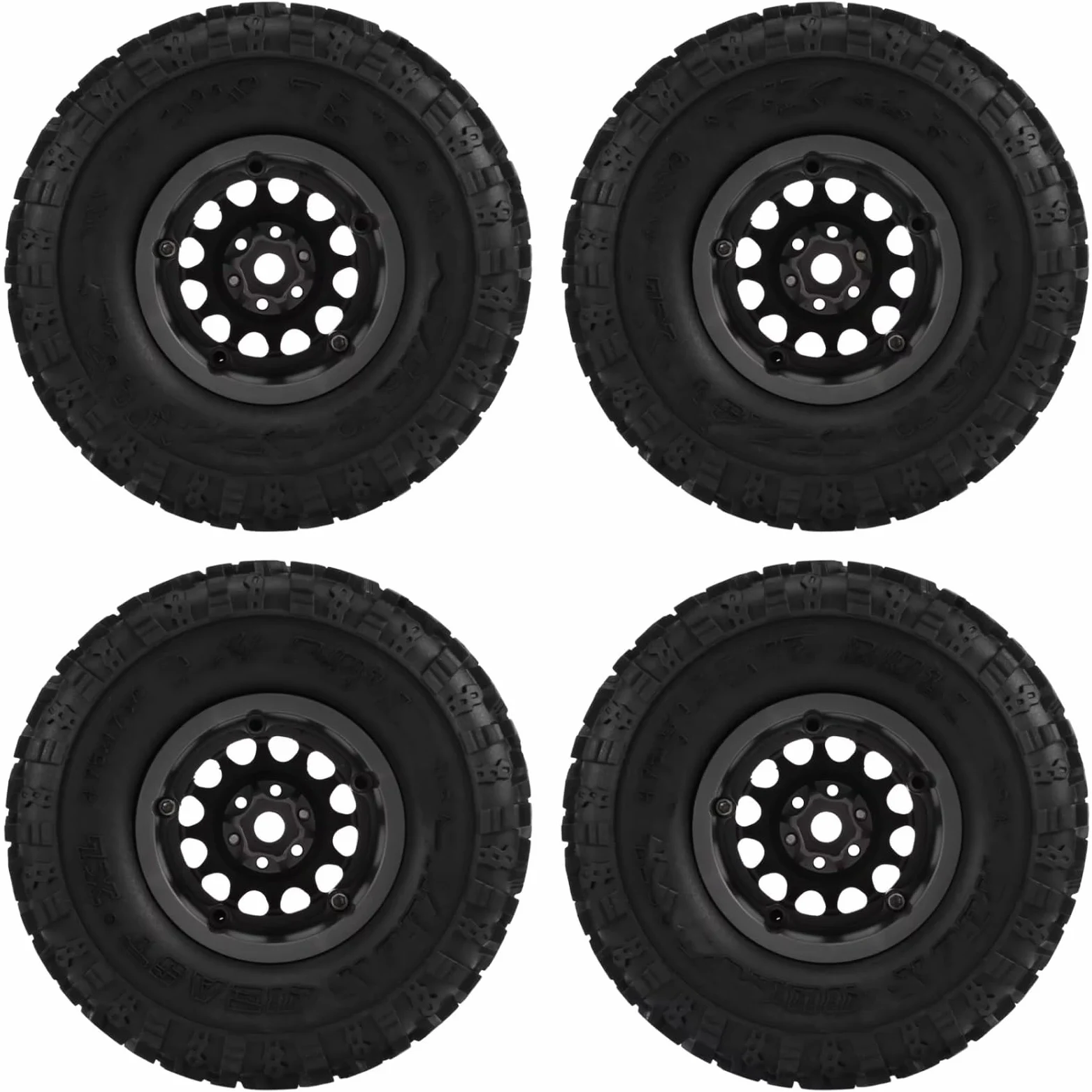 Compatibile Con Traxxas Per TRX4 Per TRX6 Per Axial Per SCX10 RR10 1/10 RC Crawler Car Parts 4 Pezzi In Metallo 2.2 Beadlock Cerchioni Pneumatici Set Accessori RC