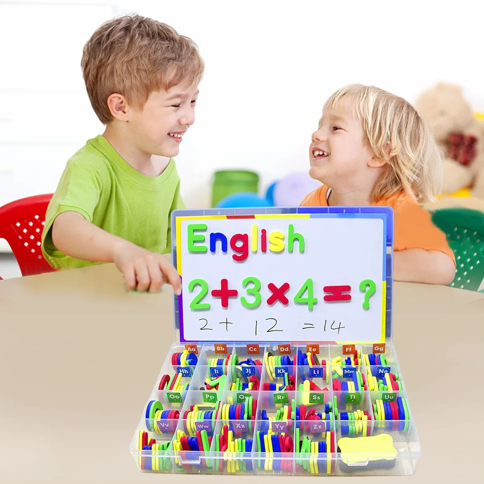 Magneti ' – Set di numeri e lettere magnetiche, giocattolo educativo | colori vivaci, kit di apprendimento maiuscolo e minuscolo, strumento coinvolgente | adatto a s'