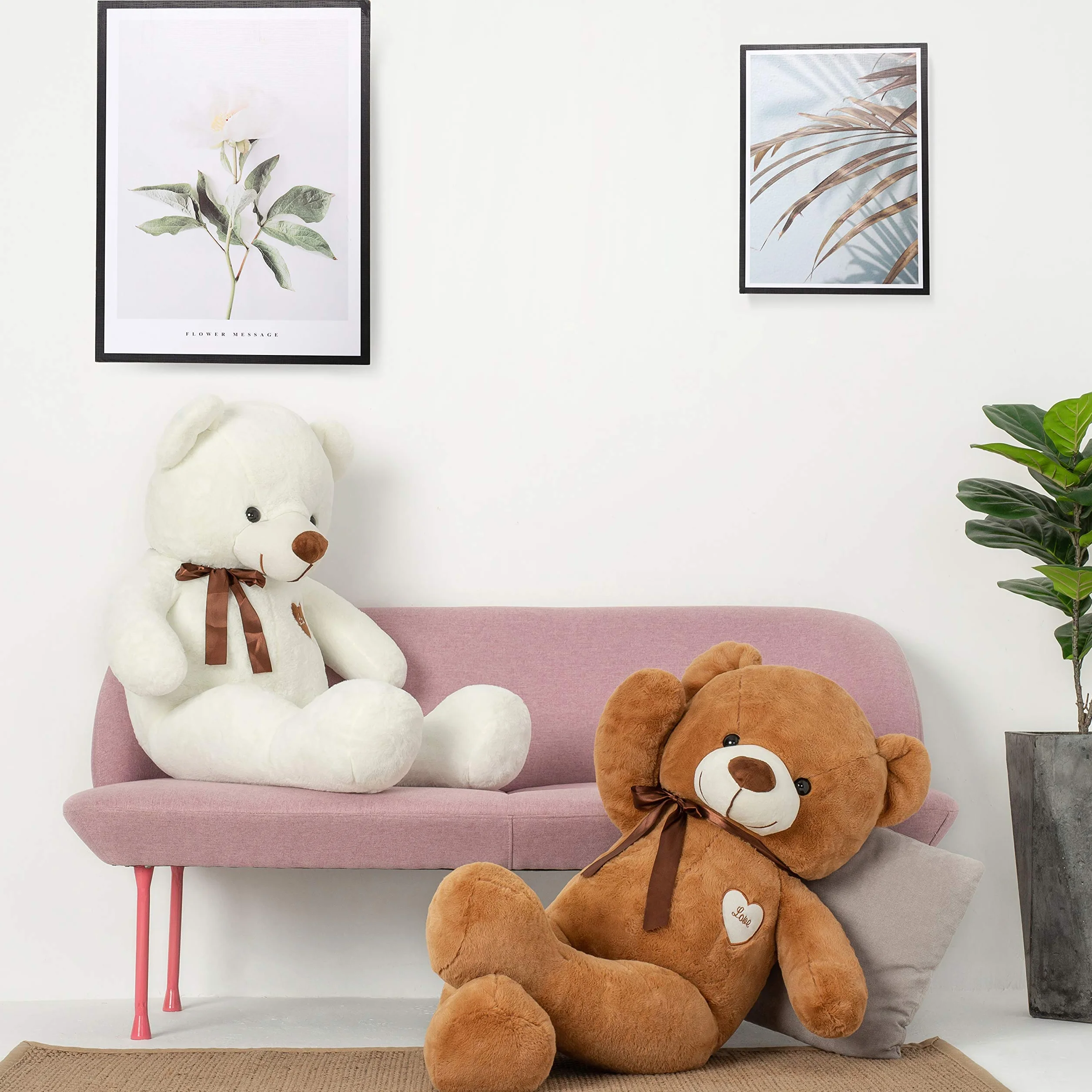 YunNasi Orso Peluche Gigante Orsacchiotto Peluche Grande Pupazzo Giganti Regalo per Bambini e Fidanzate L 80cm Marrone