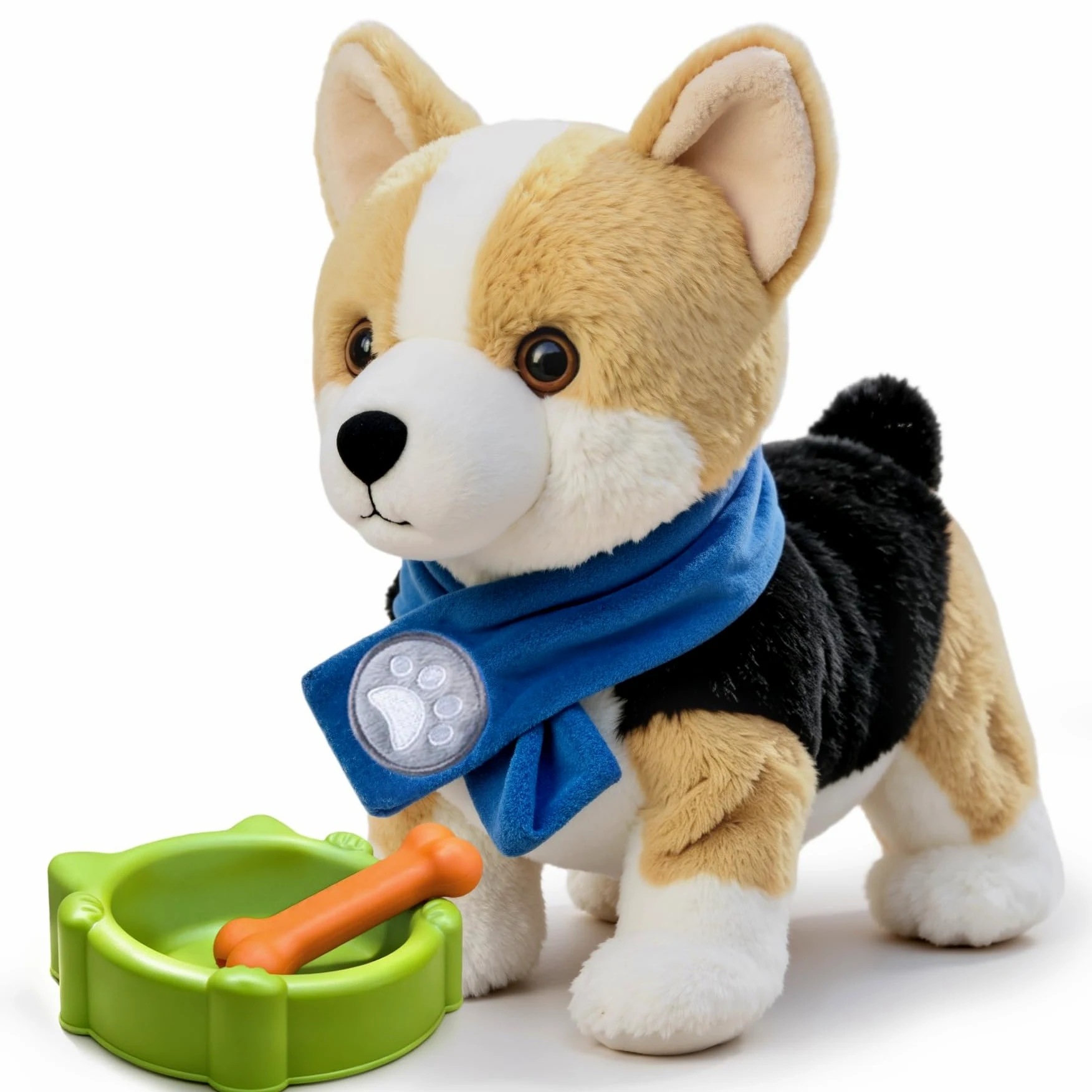 Cagnolino Che Abbaia e Cammina con Controllo Vocale, Parla, Muove la Coda, Peluche Cane Giocattolo Interattivo Elettronico, Cane Robot Realistico, Regalo per Bambini dai 18 Mesi