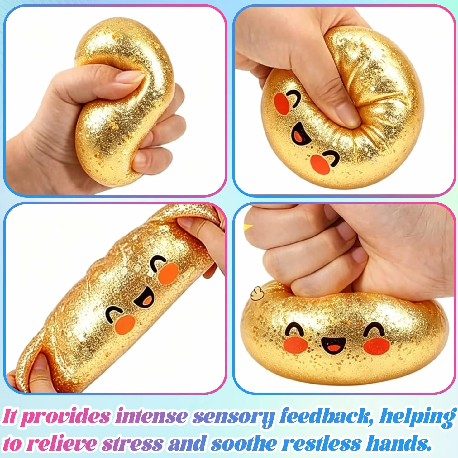 Giant Dumpling Squishy 4 Pezzi Ravioli Glitterati Antistress Giocattolo Stress Ball Ufficio