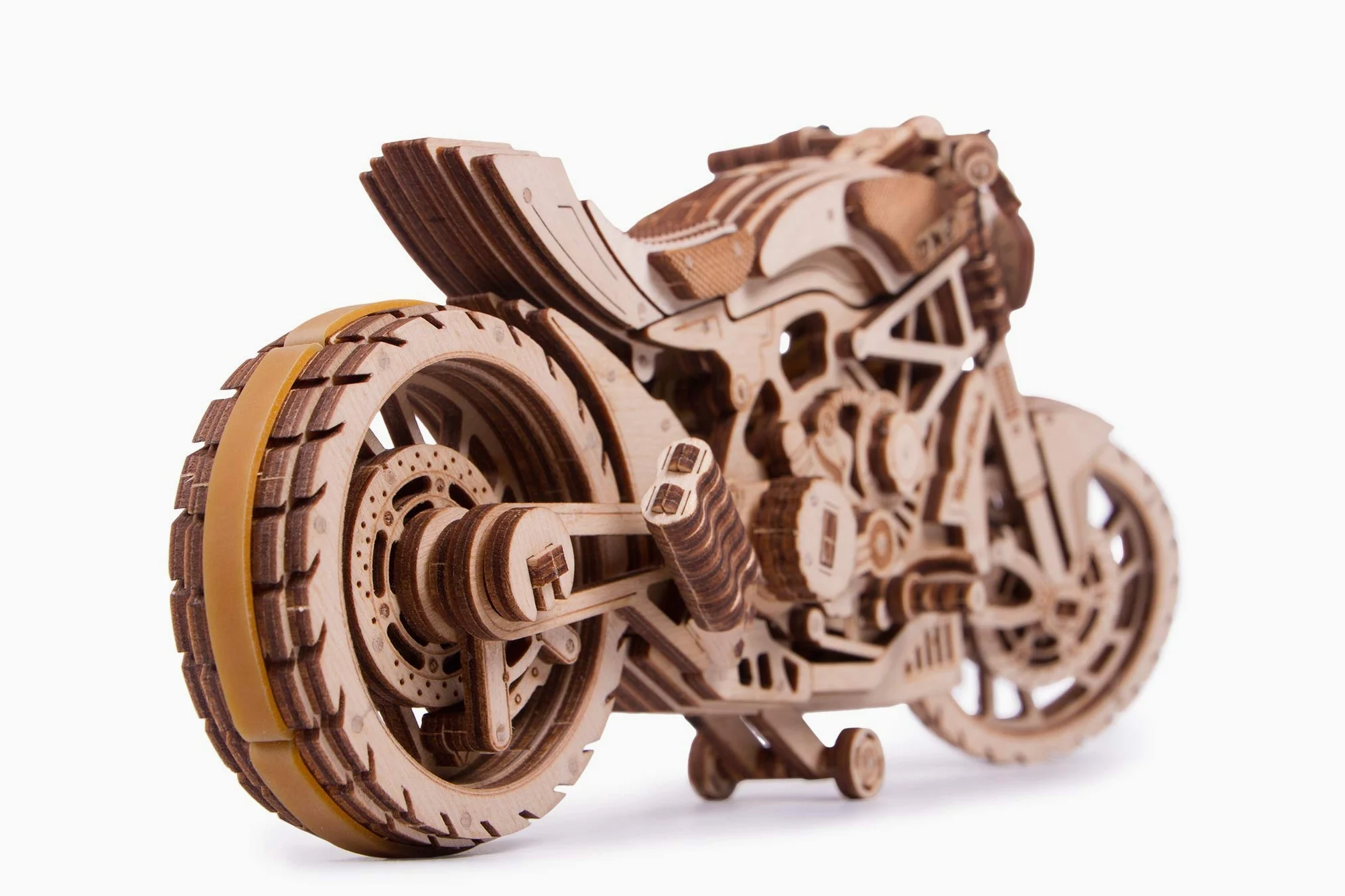 Wood Trick Motorcycle Puzzle 3D di Legno per Adulti da Costruire | [203 Pezzi] Rotola Fino a 4,9 m - Kit di Montaggio Meccanico in Legno DIY per Adulti