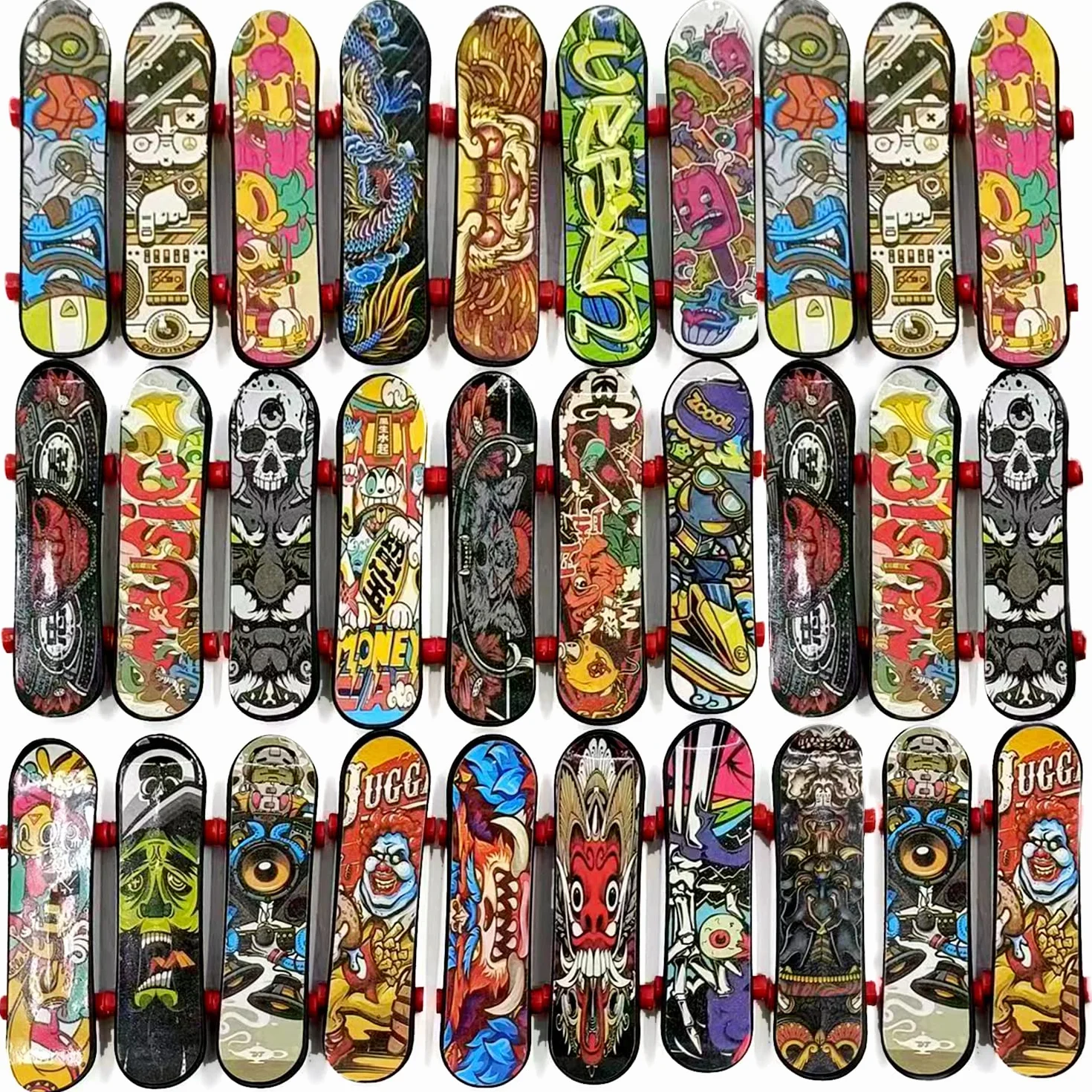 Skateboard Finger, 30 Pezzi Mini Skate Board Professionale Skate per Dita Mini Dito da Skateboard per Bambini Compleanno, Regali di Natale, Premi per Lezioni Scolastiche (Colore Casuale)