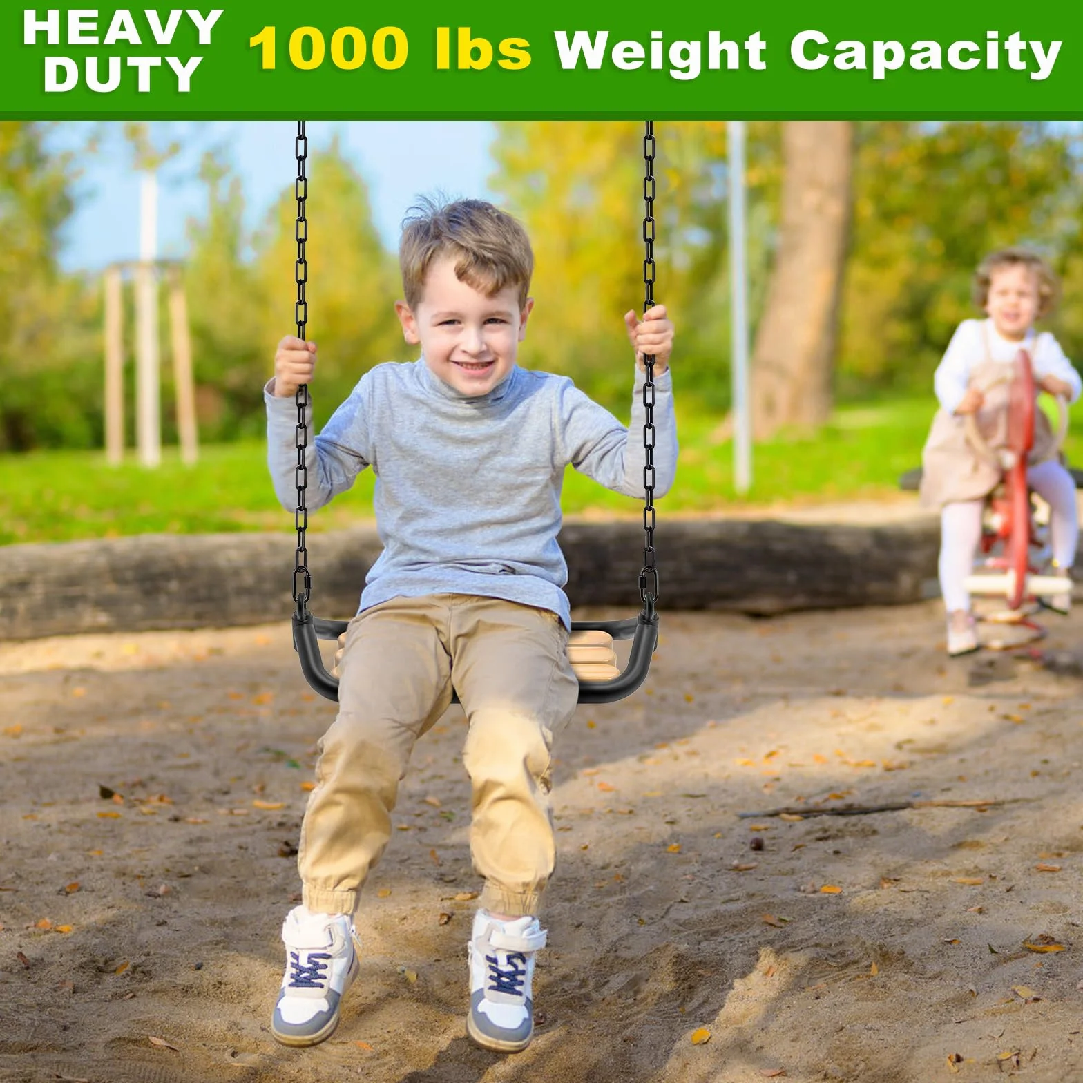 SELEWARE Confezione da 2 Catene sospese da 152 cm con 4 moschettoni, capacità 453,6 kg, Catene rivestite in plastica, Kit Hardware per Altalena, Sedia sospesa, Sacchi da Boxe, Palestra Interna ed