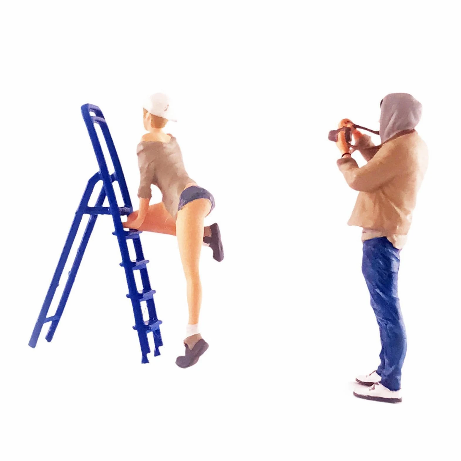 Miniature Scene Figure Set Persone Miniature Dipinte in Resina 1 64 Modelli Oggetti Collezionabili Accessori Diorama Scenico Adatti per Case delle, Cachi