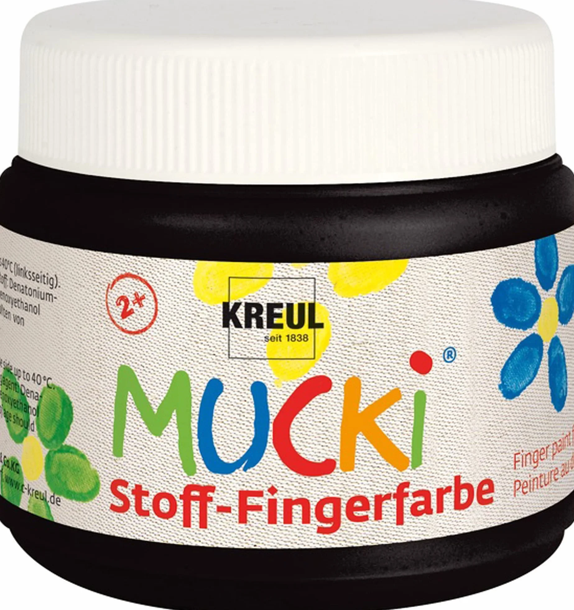 Kreul - Mucki Colore a dita per Tessuti, 150 ml, Nero, 250077