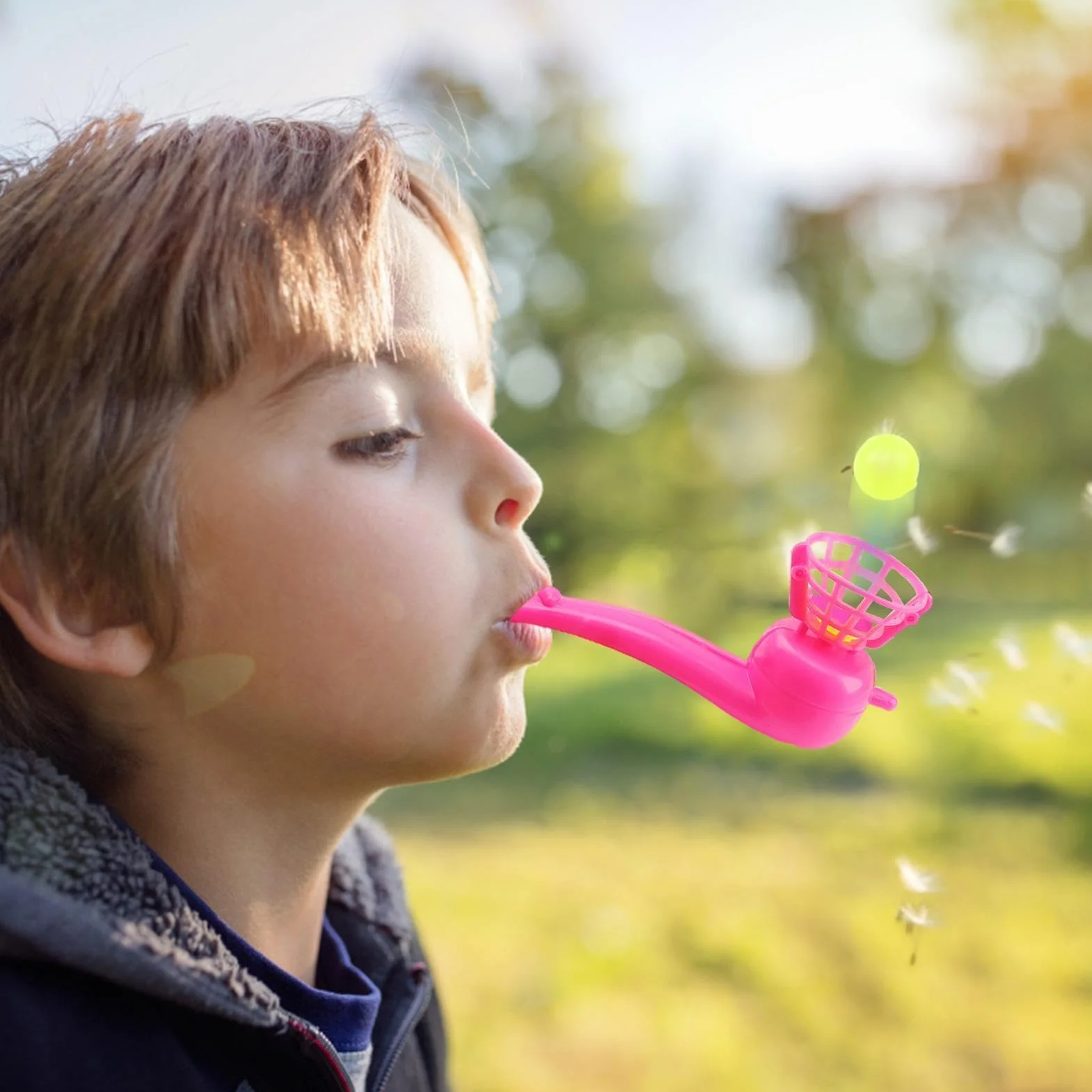 Generico Gioco Con Pipa A Sfera Galleggiante - Giocattolo Con Pipa Galleggiante Antistress Controllo Educativo Della Respirazione Gioco Classico Con Palla Galeggiante Per Bambini Regali Per Feste