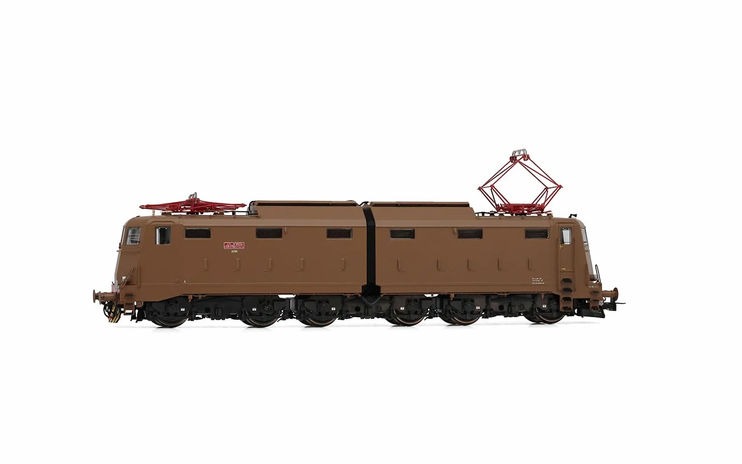 Rivarossi HR2937 FS, locomotiva elettrica a 6 assi E.636 3a serie, livrea isabella, senza grondaie, ep. V Loco - Elettrico, Marrone