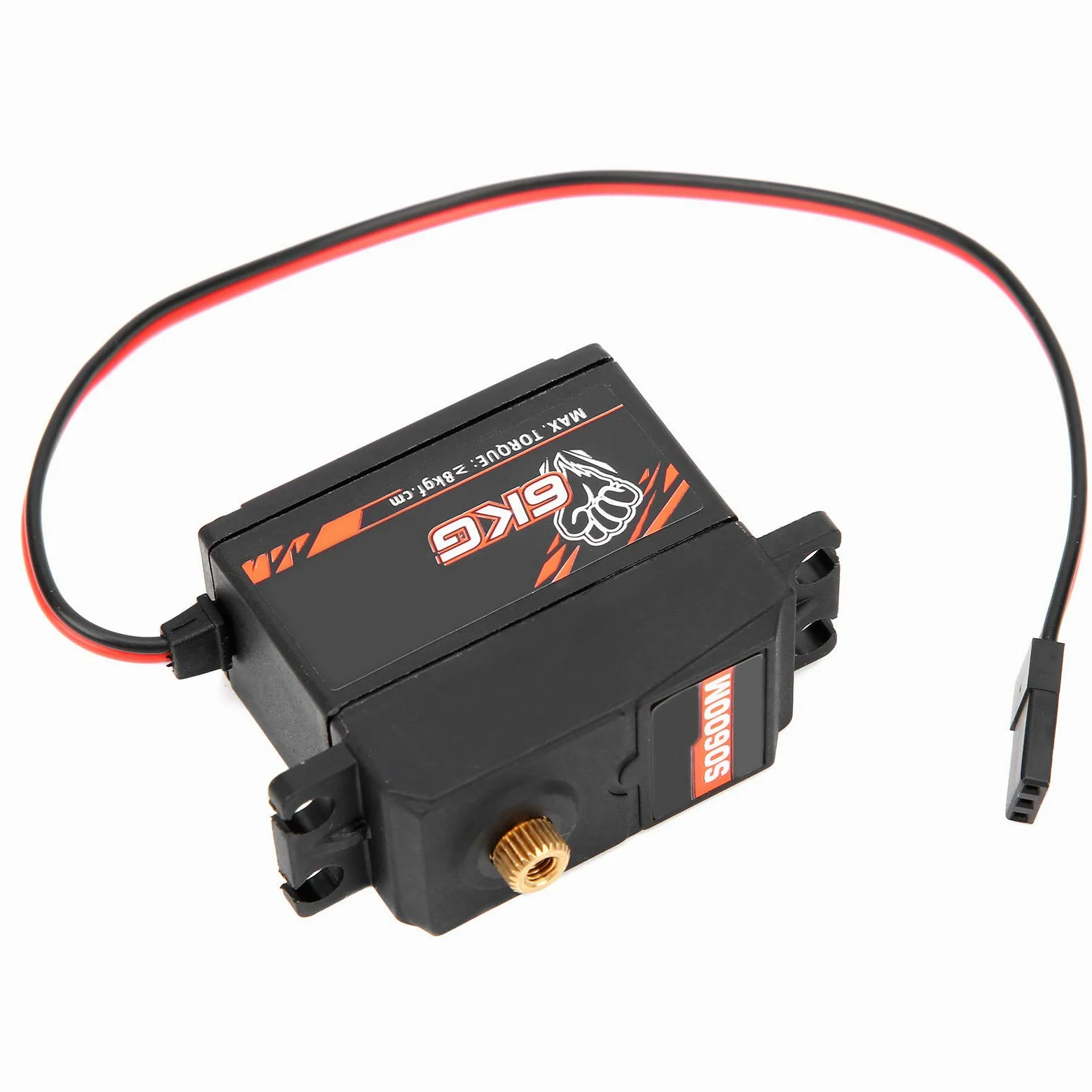 SURPASS - Servo digitale HOBBY S0600M con ingranaggi in metallo da 6 kg, servo per auto RC a coppia elevata, servo per barca ad ala fissa impermeabile con 5 bracci servo,