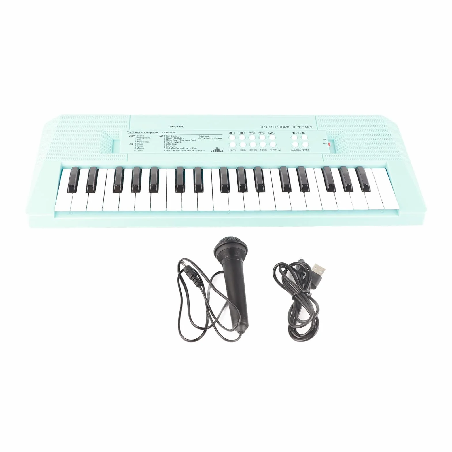 Pianoforte Elettronico Portatile, 37 Keys, con Microfono e Tastiera Musicale Facile da Usare, Per Principianti, Bambini, Studenti e Uso Domestico