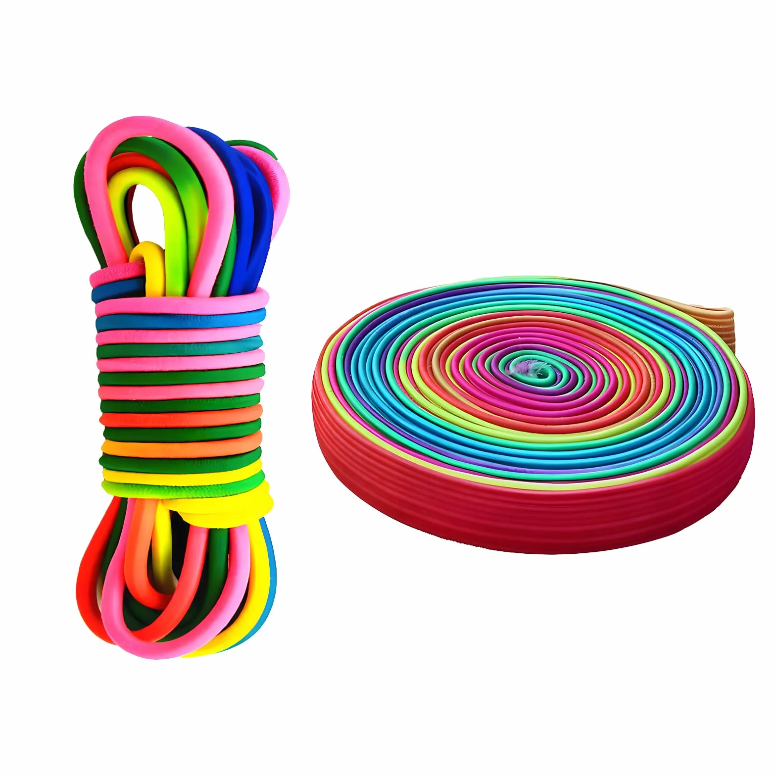 Set di 2 pezzi di gomma per bambini a partire da 6 7 8 9 10 anni, giochi di rimbalzo per interni ed esterni (5 m di lunghezza + 3 m)