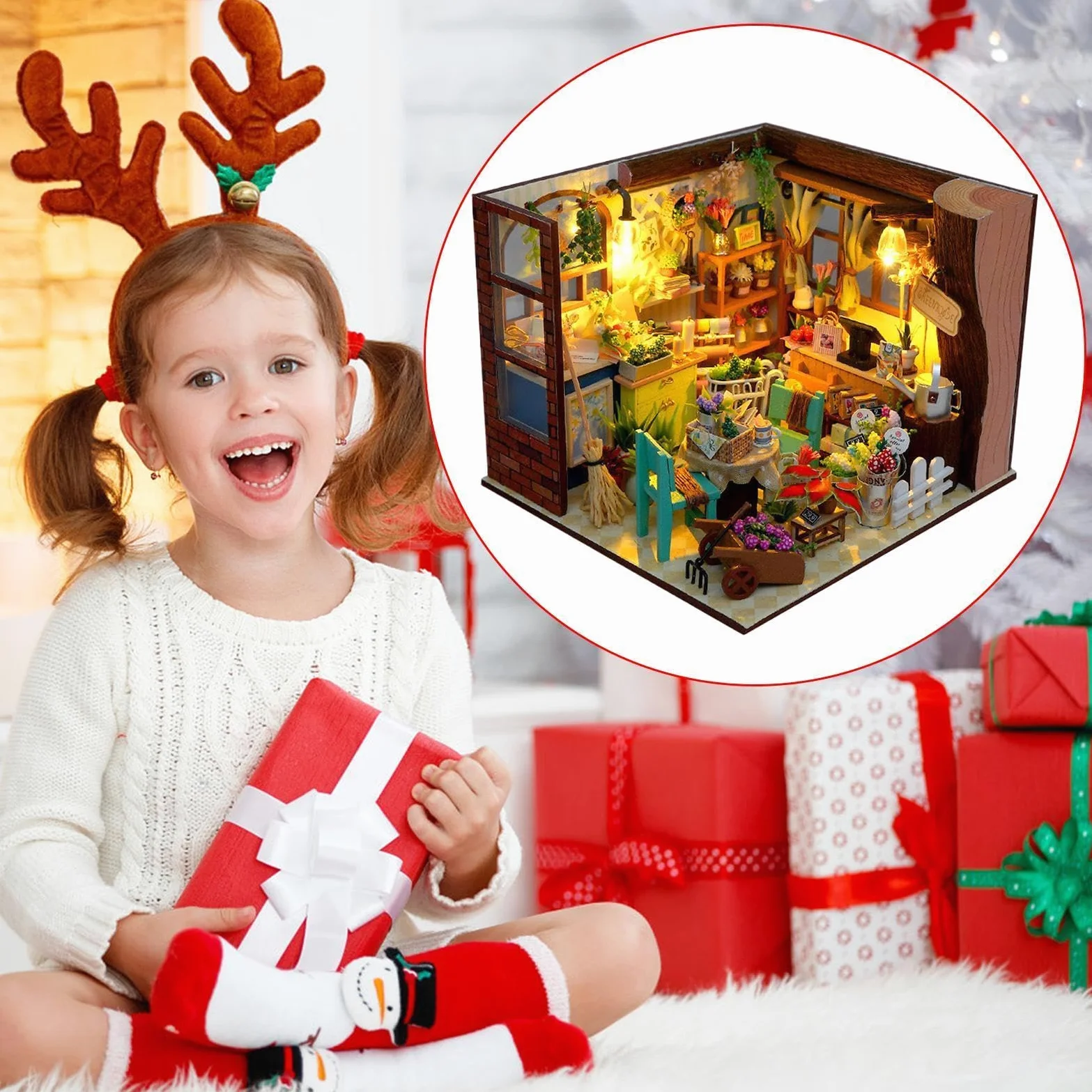 Kit fai da te per una casa in miniatura Giocattolo Di Costruzione | Kit Piccola Casa in Miniatura per Libreria Soggiorno Abitazione Appartamento Dormitorio Scrivania Decor