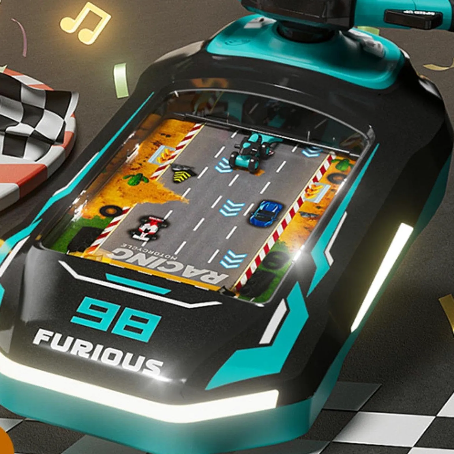 Volante Giocattolo Musicale Educativo Interattivo Simulazione di Guida Gioco con Suono Materiale PP Adatto per La Stanza Dei Bambini, Ricaricabile Blu, Taglia unica bambino