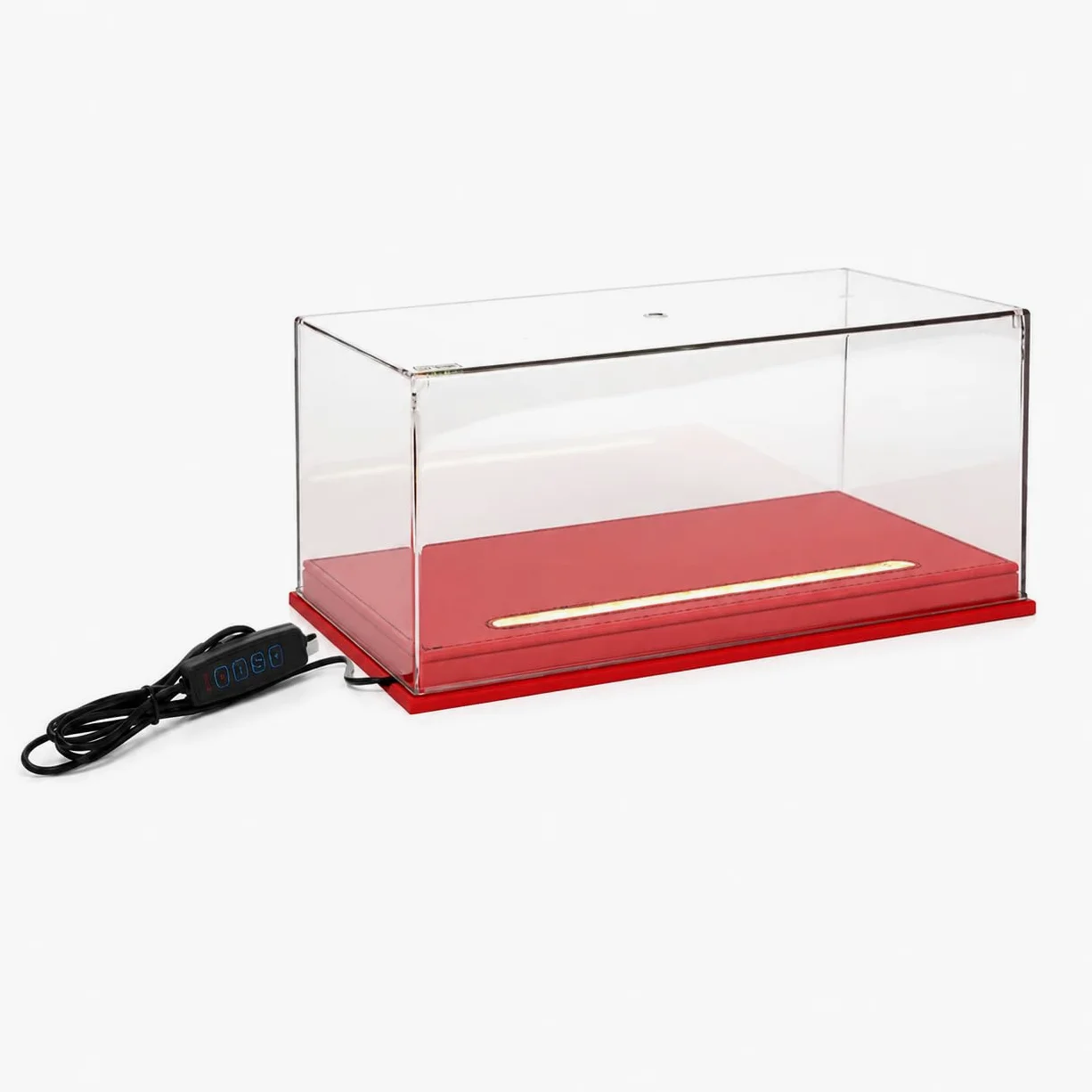 Vetrina Display Case per Auto 1:24 , Rosso | Illuminazione regolabile, Contenitore per figure, Esposizione di giocattoli, Per espositori toriali
