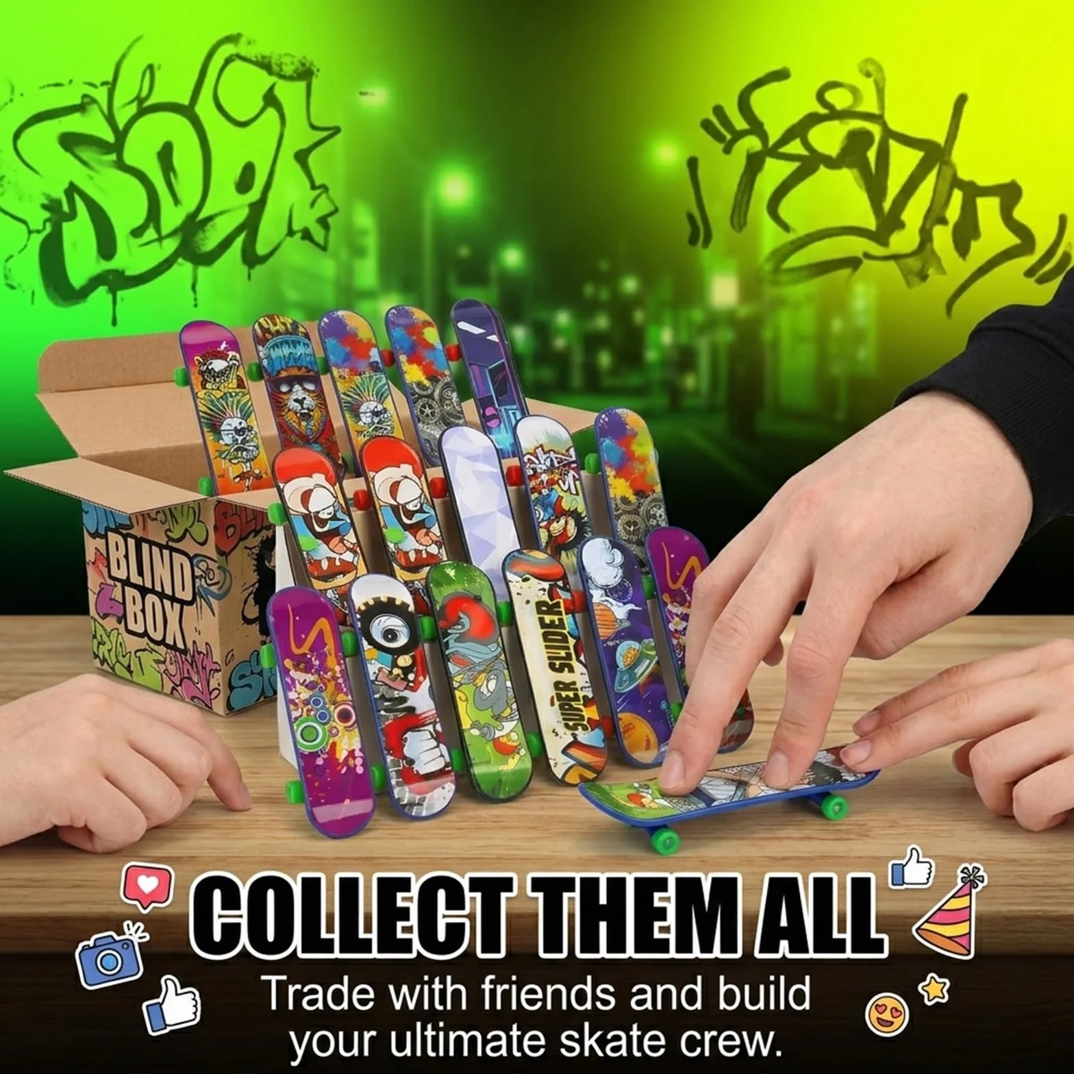 30 Pezzi Finger Mini Skateboard da Dito per Bambini, Giocattolo in Lega, per Giocare o Come Decorazione Regalo per Festa di Bambini Compleanno