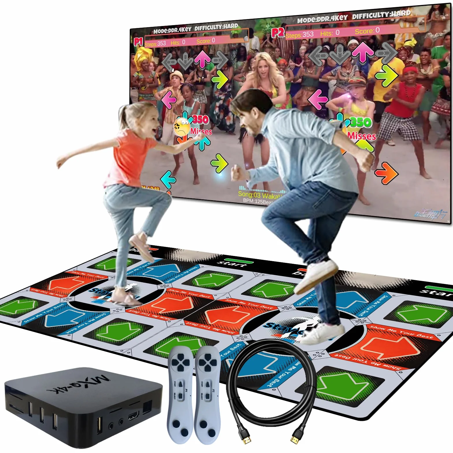 Tappetino da ballo musicale Step per TV, doppio utente, per bambini e adulti, regali 3+