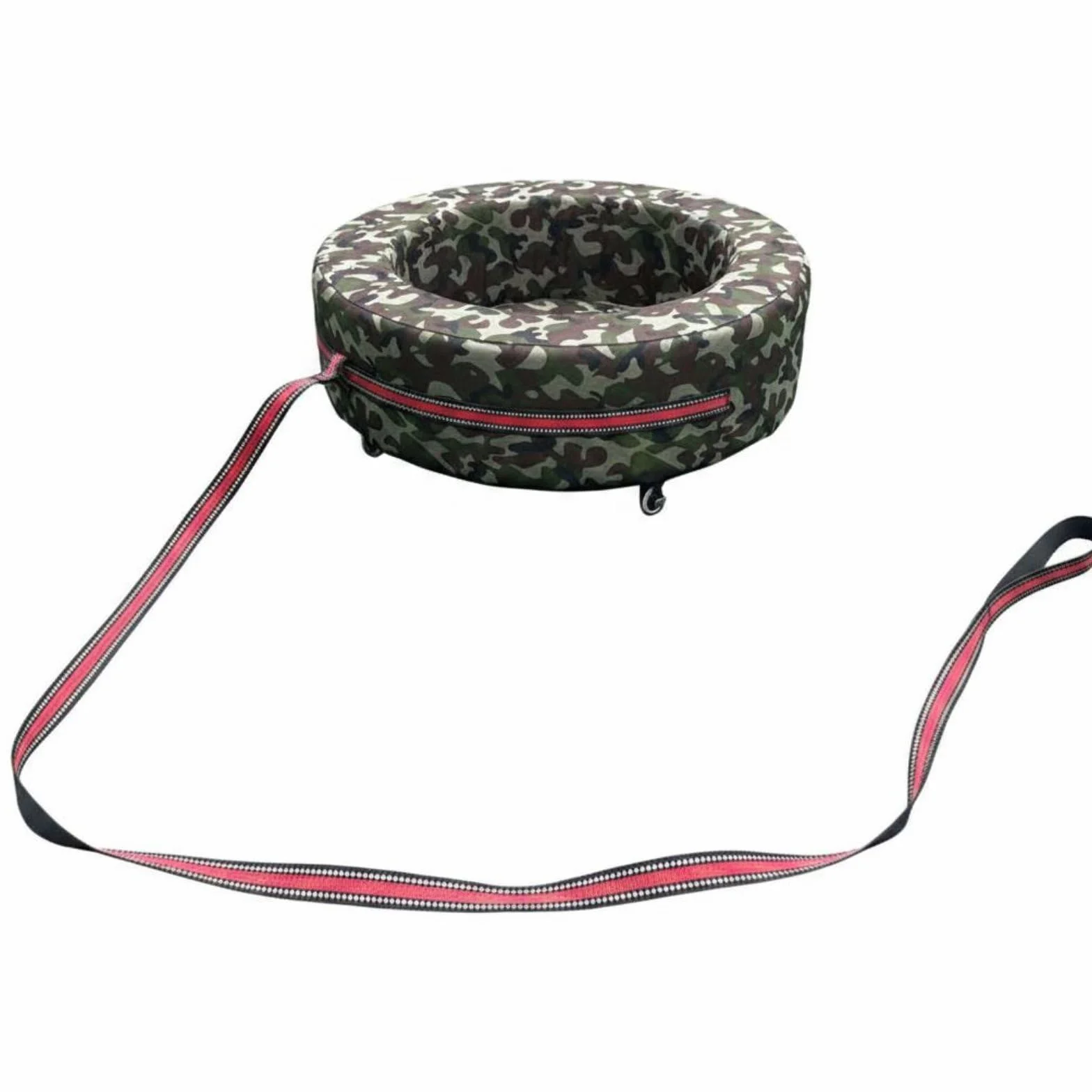 Carrello Trainabile Imbottito Sviluppo Motorio Veicolo Trainato con Ruote Morbide Allenamento Sensoriale Morbido Trainabile, Verde Mimetico