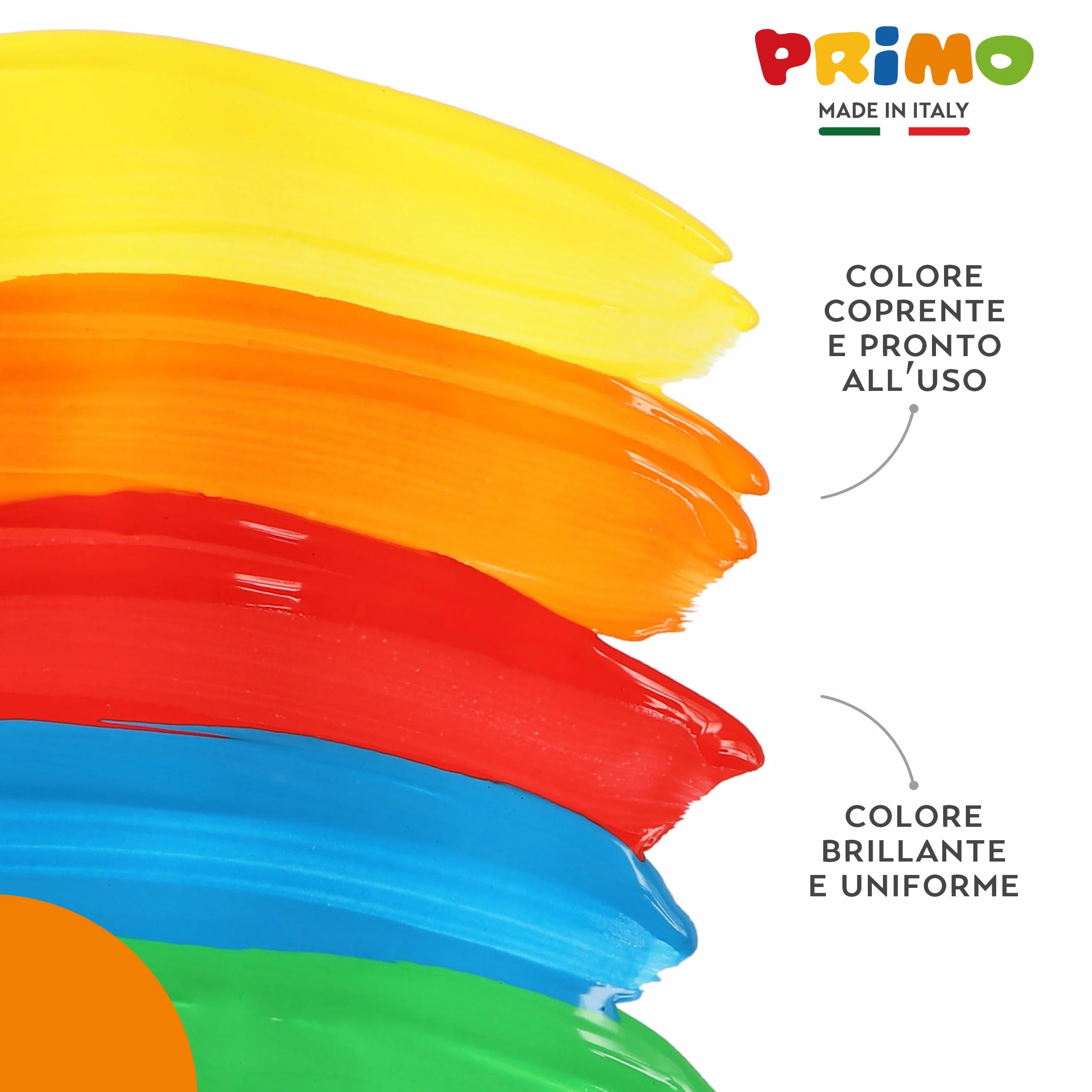 PRIMO - Tempere Lavabili per Bambini +3 Anni, 12 Colori per Bambini 25 ml in Vasetto Validi come Colori per Tessuti e Lavoretti Creativi, Pittura per Tessuti, Carta e Vetro, Colori a Tempera Coprenti