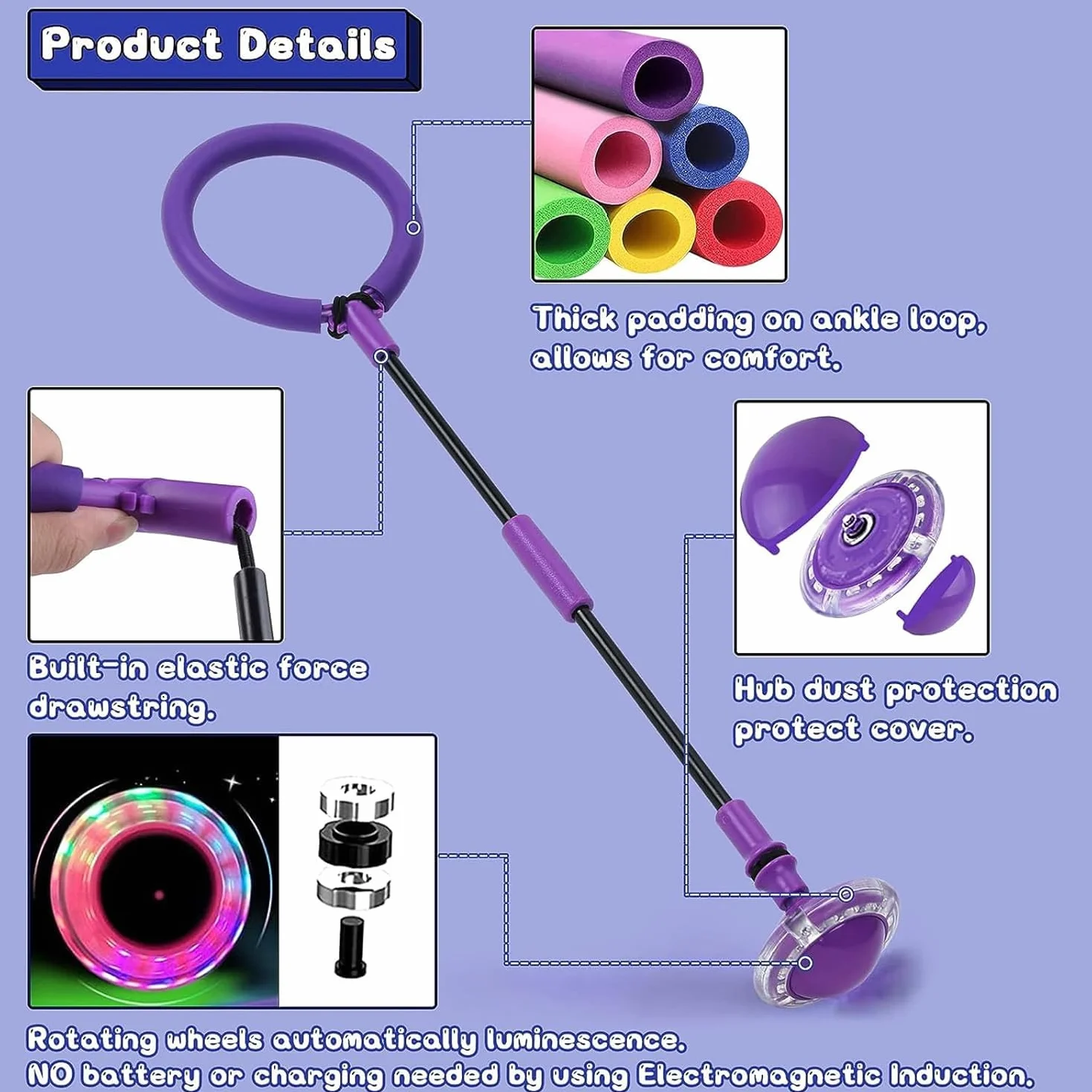 Q-WOOFF Jumping Ball and Skipping Rope, giocattolo all'aperto per bambini dai 5 ai 12 anni, regalo per ragazze dai 5 ai 12 anni, regalo per ragazzi, esercizio fisico, giochi di salto