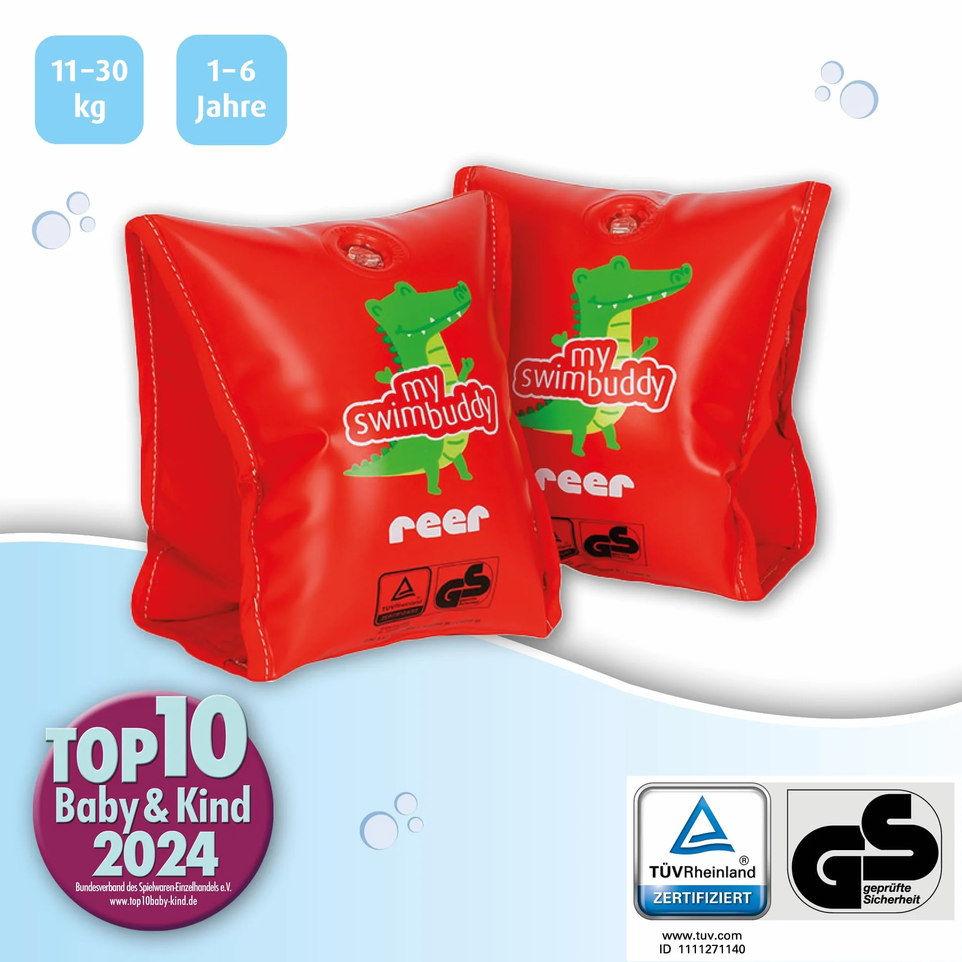 reer myswimbuddy galleggianti | aiuto per il nuoto per neonati e bambini | inserto in tessuto extra morbido | apprendimento sicuro | 11-30 kg