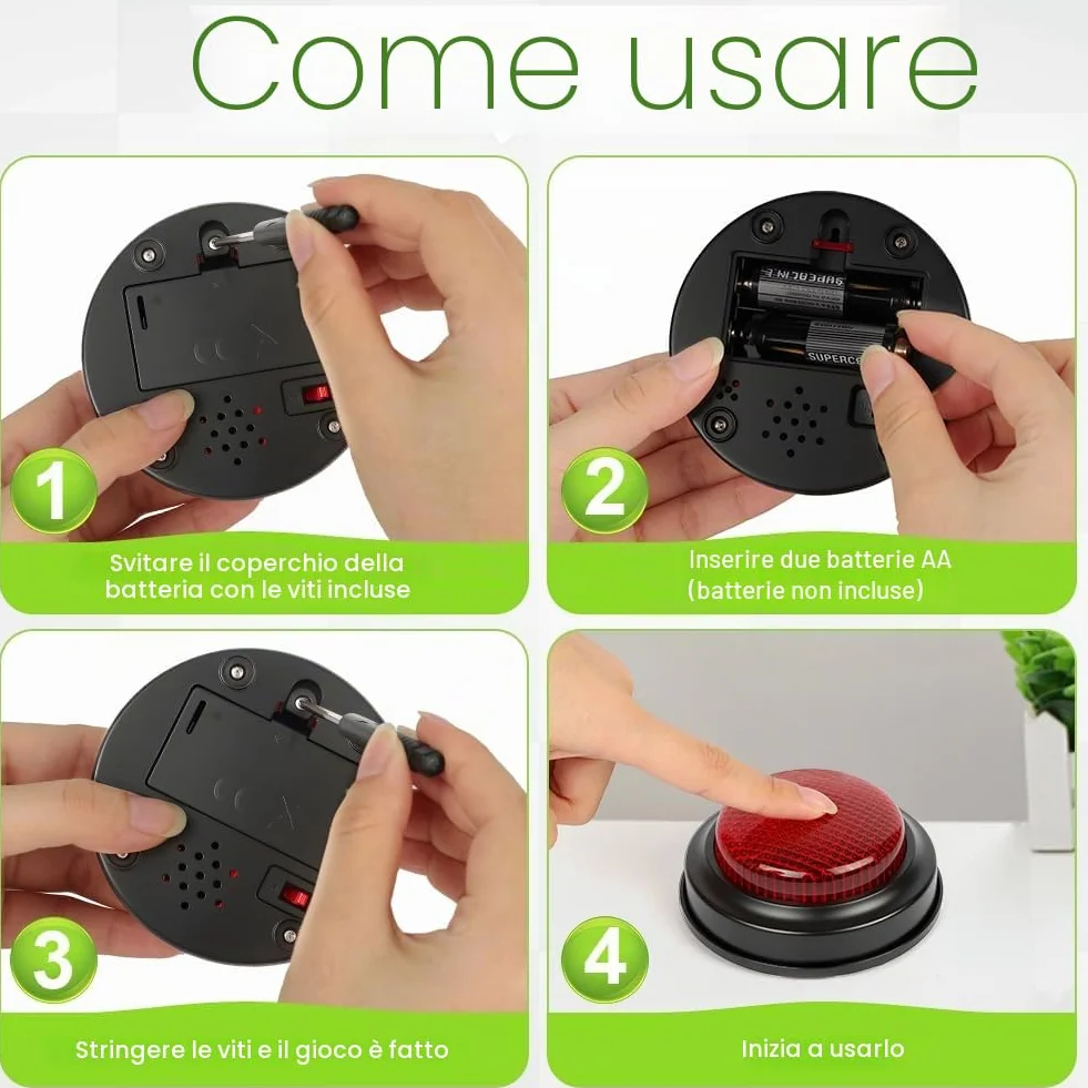 4PCS Quiz Buttons, Buzzer Game Show Buttons, Rispondi Al Cicalino Con Luce E Suono Di Allarme, Pulsanti Colorati, Giochi Per Bambini, Materiale Didattico, Giochi Quiz, Gioco Di Famiglia