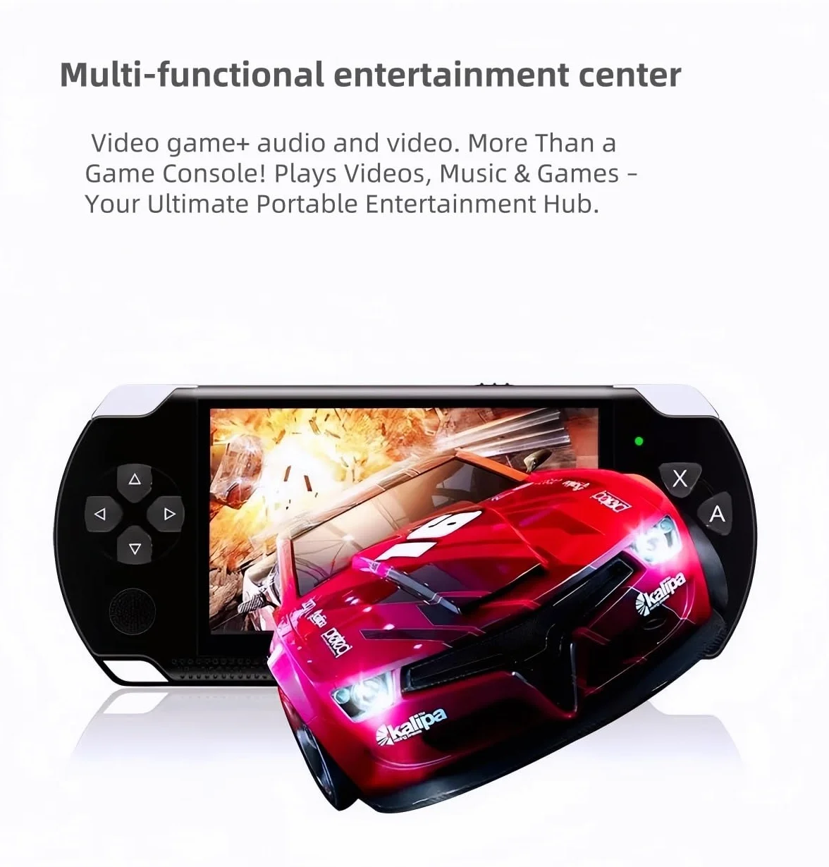 Console di gioco portatile retrò YHFITN da 4,3 pollici - Giochi classici integrati, lettore di videogiochi portatile con connessione TV, batteria ricaricabile ed espansione per scheda TF (white)
