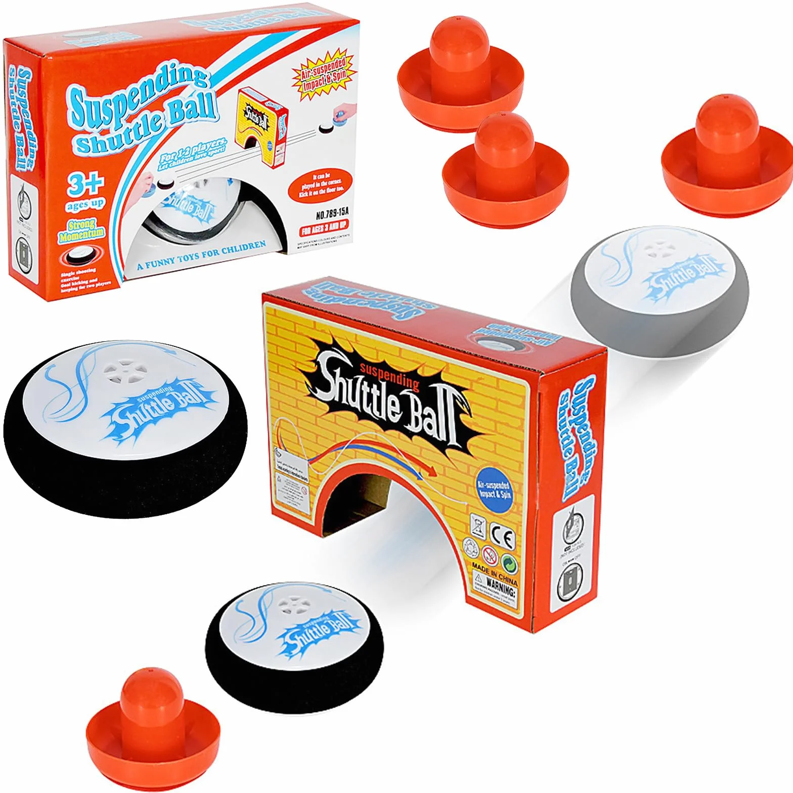 Air Hockey Hover Puck,Portable Air Hockey con 2 Spingere per Hockey ad Aria Rossa,Gioco da Tavolo Portatile,Mini hockey Galleggiante Elettrico per Interni ed Esterni