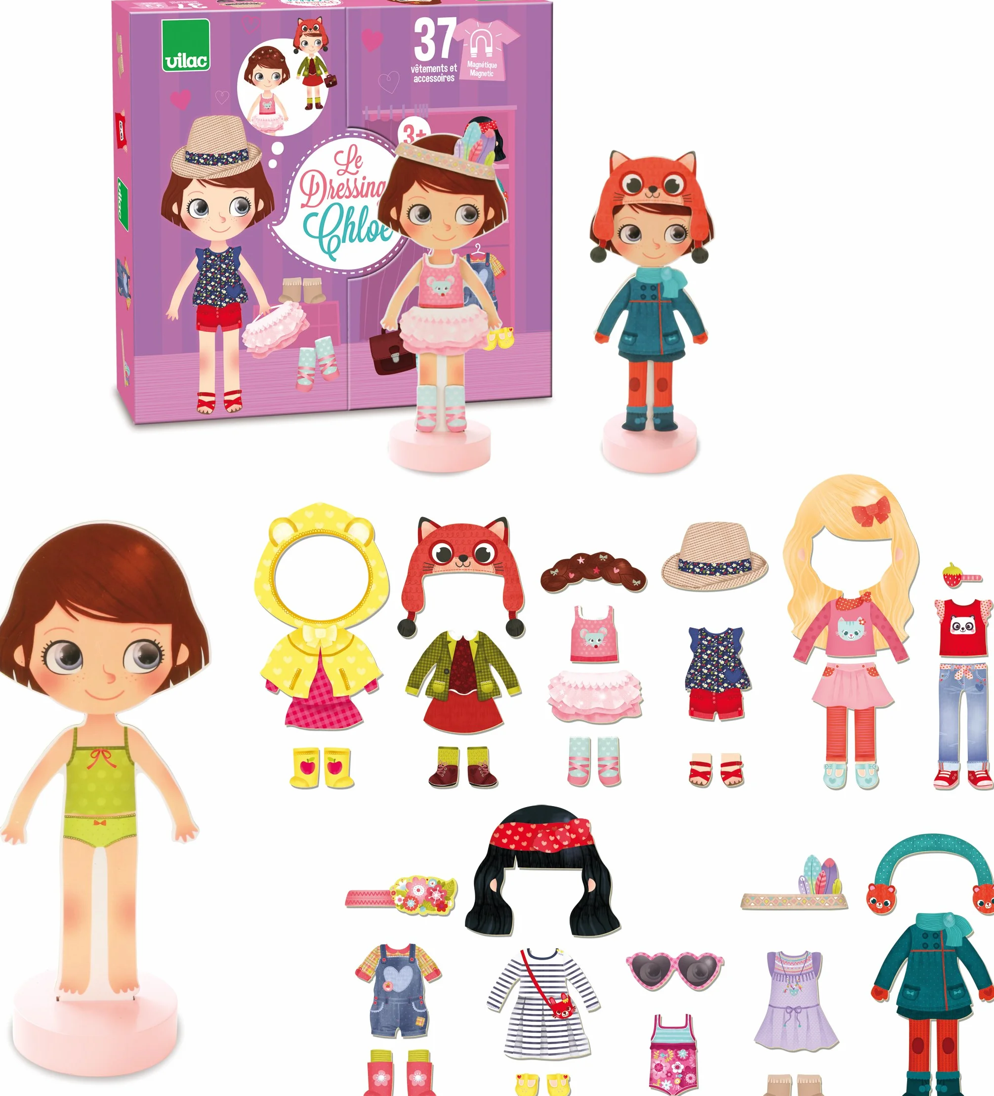 Little Doll Dress Vilac Magnetico Chloe Legno per vestirsi (42 Pezzi)
