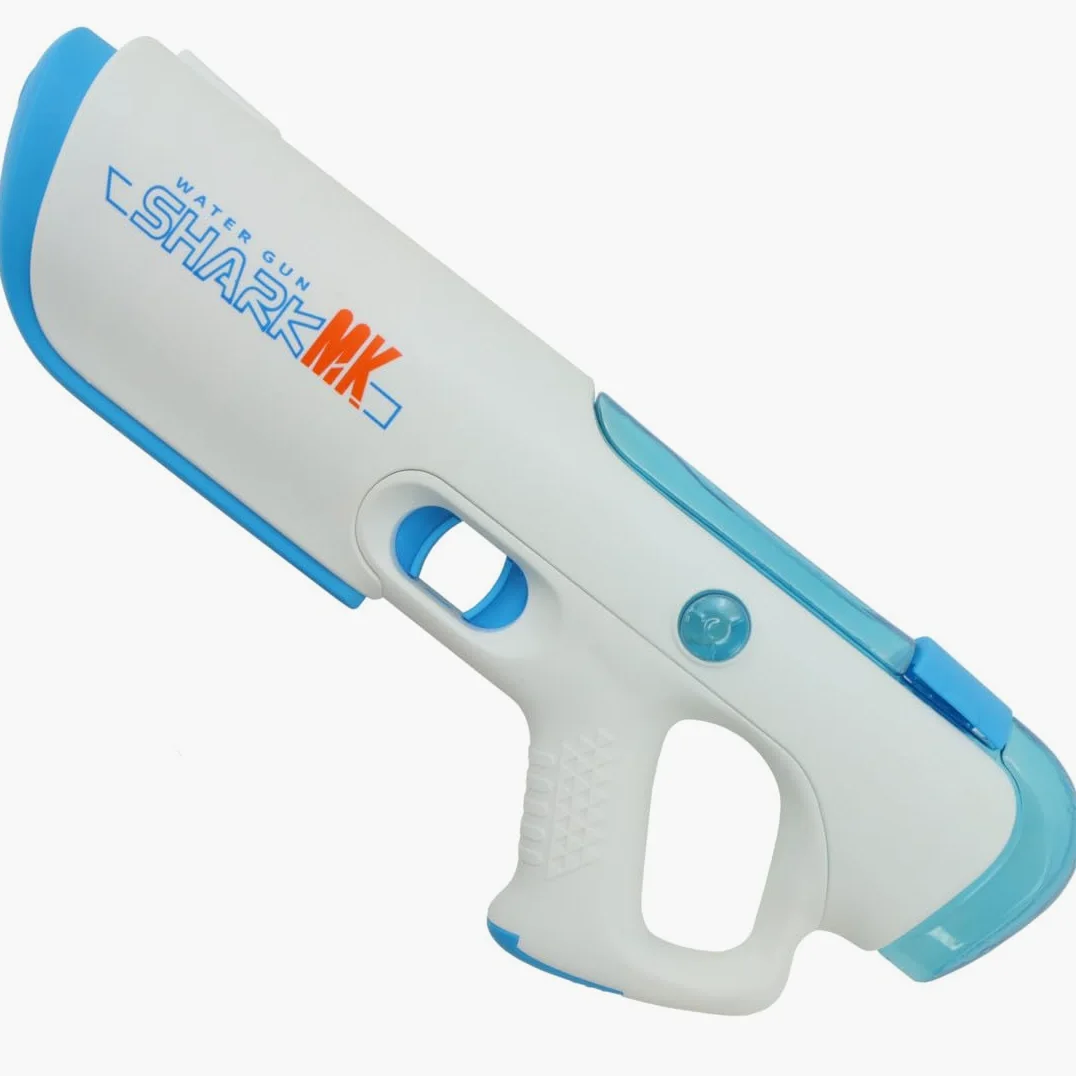 Shark MK Pistola ad Acqua Elettrica per Bambini, Ricaricabile USB, 39x15 cm, Bianco e Blu