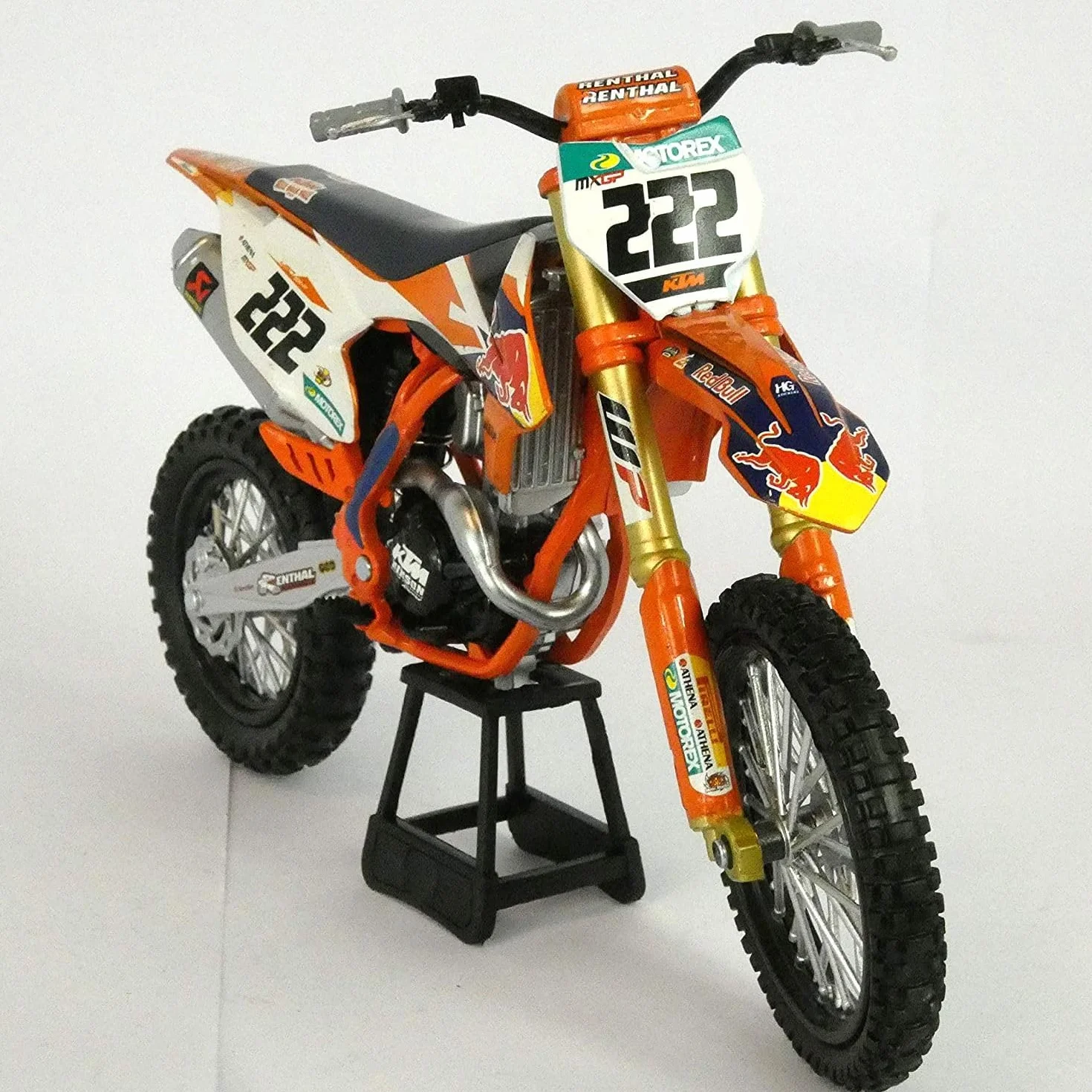 MODELLINO IN SCALA COMPATIBILE CON RED BULL KTM 450 SX-F N.222 TONY CAIROLI 1:6 NEW RAY NY49673
