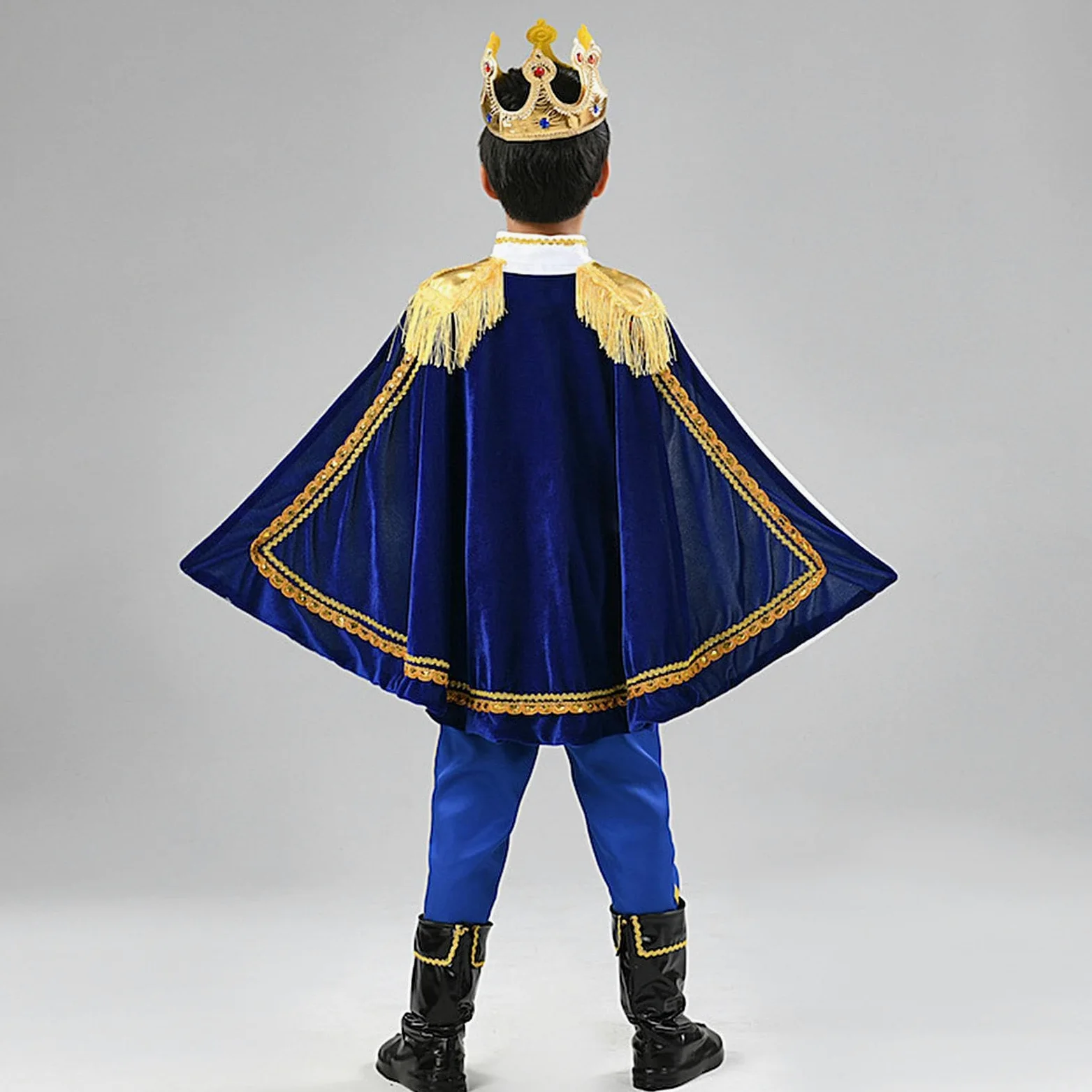 Costume da Re per Bambini Costume Reale Medievale di Halloween con Mantello | Travestimento Cosplay Ragazzi Adatti a Cosplay Feste Festeggiamenti Carnevale Palco Foto Oggetti di Scena Uso