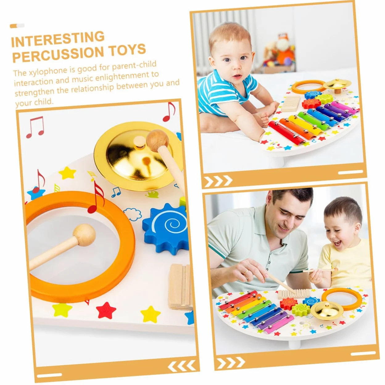 HANABASS Percussioni in Legno per Ragazzo Ragazza Strumento Musicale Xylophone Gioco Educativo per Sviluppo Ritmo e Socialità
