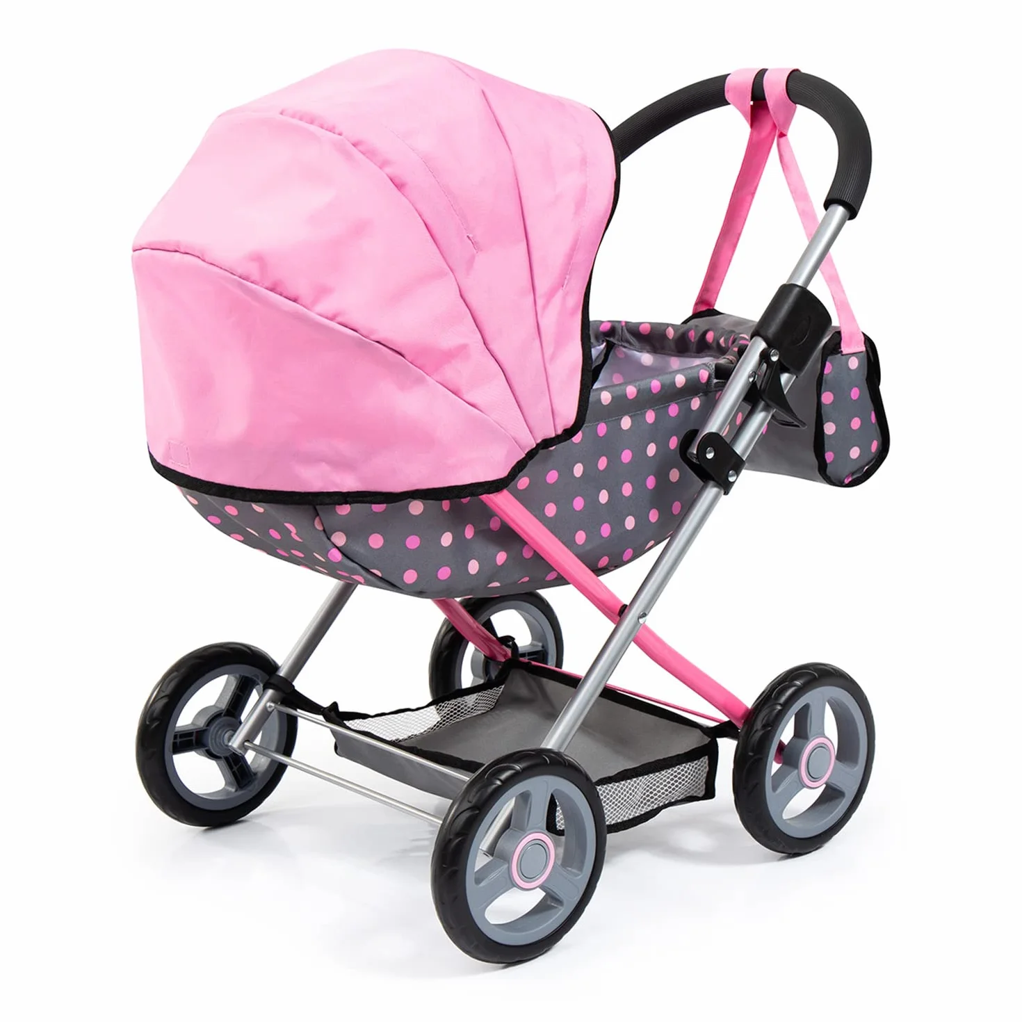 Bayer Design 12766AA Carrozzina per Bambole Cosy, Pieghevole, con Borsa, Cuscino e Coperta