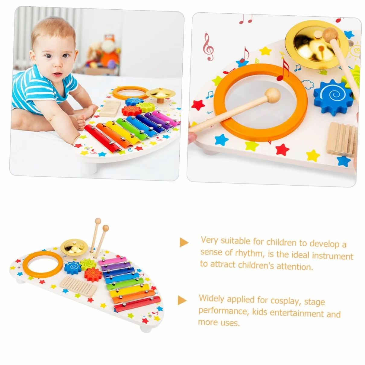 Giocattolo Musicale Xilofono in Legno Set 1 per Ragazzo Ragazza | Gioco Educativo, Intrattenimento per Feste, Sviluppa Ritmo, Interazione Genitore-figlio