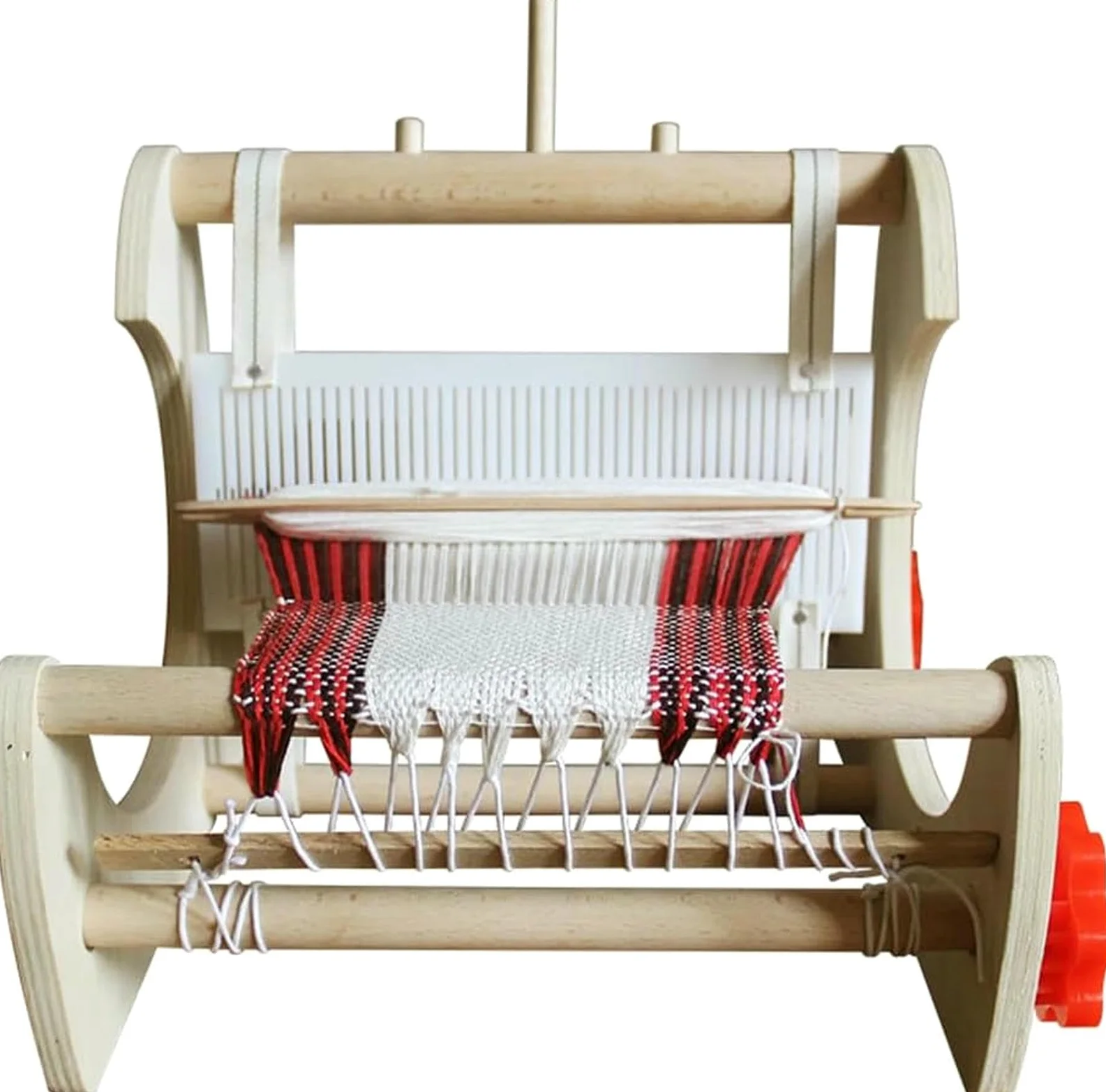 Kit Telaio per Tessitura in Legno, Telaio per Tessitura Multiuso in Legno Regolabile, Macchina per Maglieria a Mano, con Filati, aste, pettini e navette, Adatto a Principianti e Bambini.