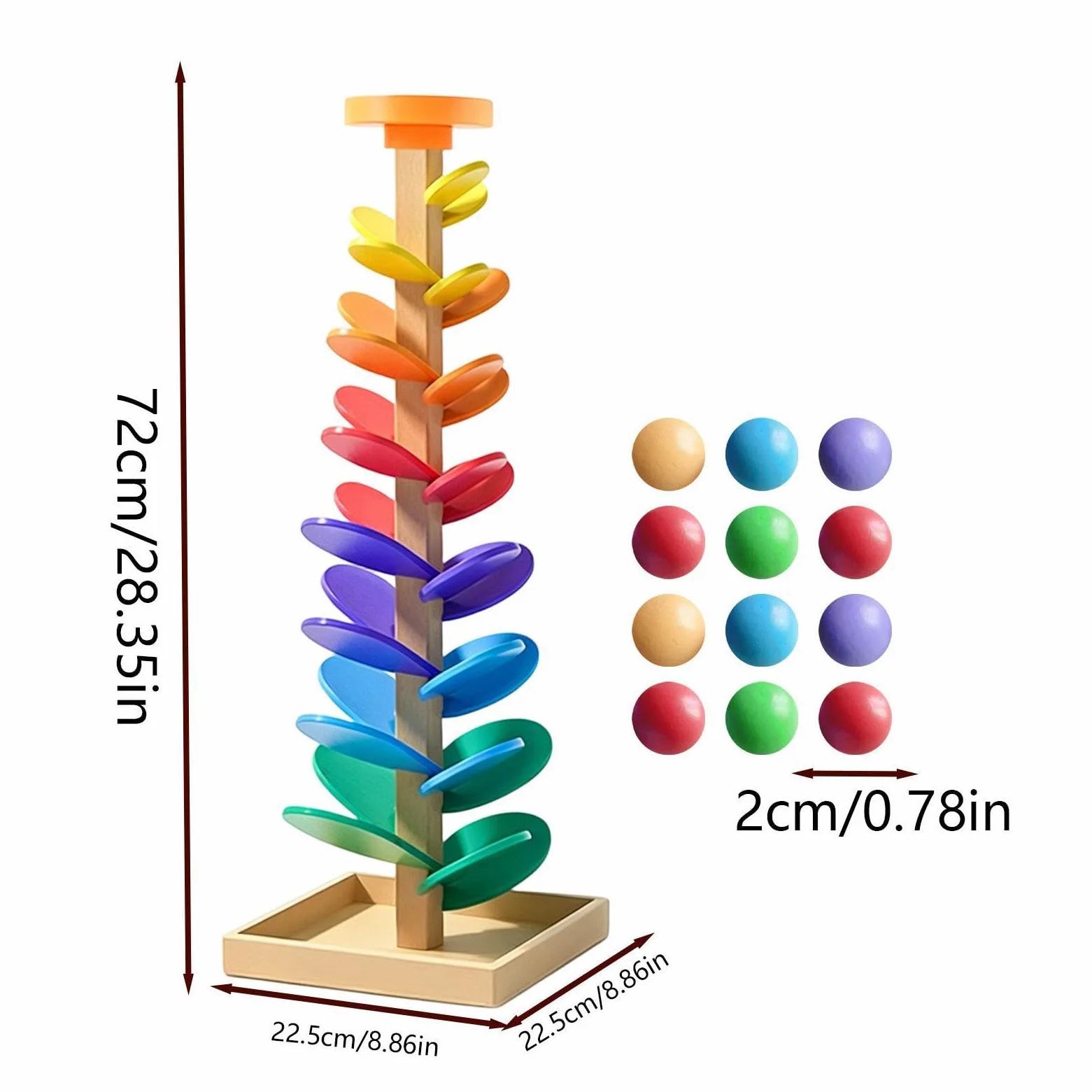 Pista di Biglie Giocattoli Di Classificazione A Torre In Legno | Di Smistamento Colori Per Bambini Con Albero a Musica Scuola 'Infanzia, Sala Giochi, Bambine E Bambini
