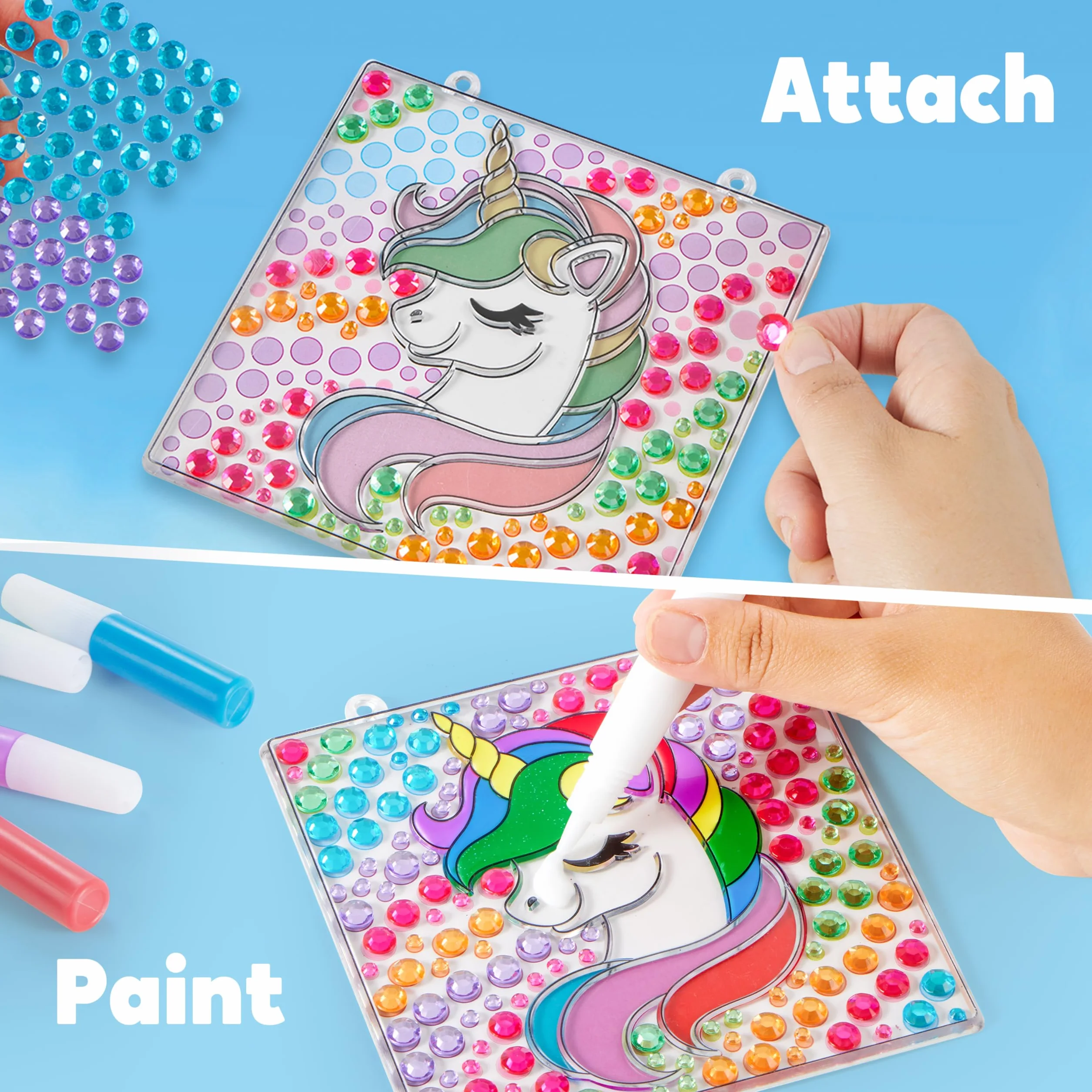 Klever Kits Suncatcher Craft Kit per bambini, Arti e mestieri per bambini dai 6 ai 12 anni, Kit di pittura con diamanti, Regali per ragazze, Regali di compleanno