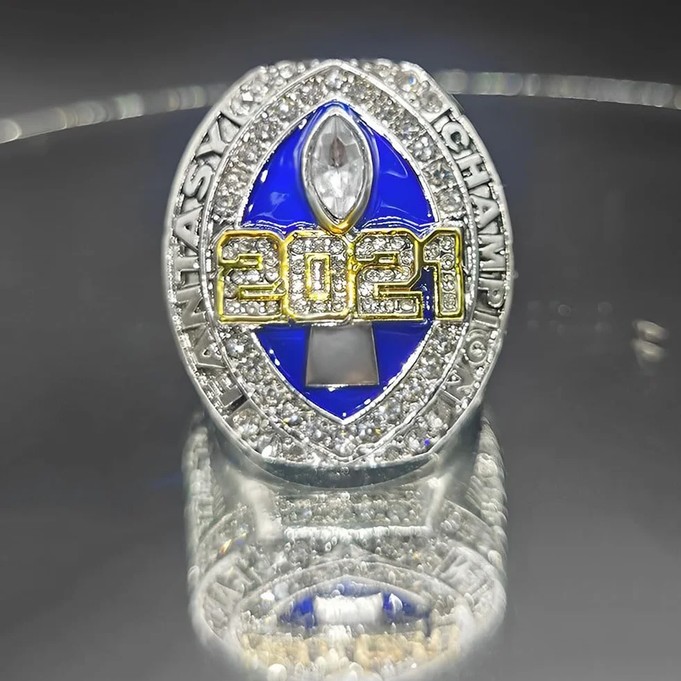 2021 Anello del Campionato di Calcio Fantasy Anelli del Campione della Lega FFL Regali per Amici di Tifosi di Rugby Souvenir Ornamenti per vetrine per Ufficio