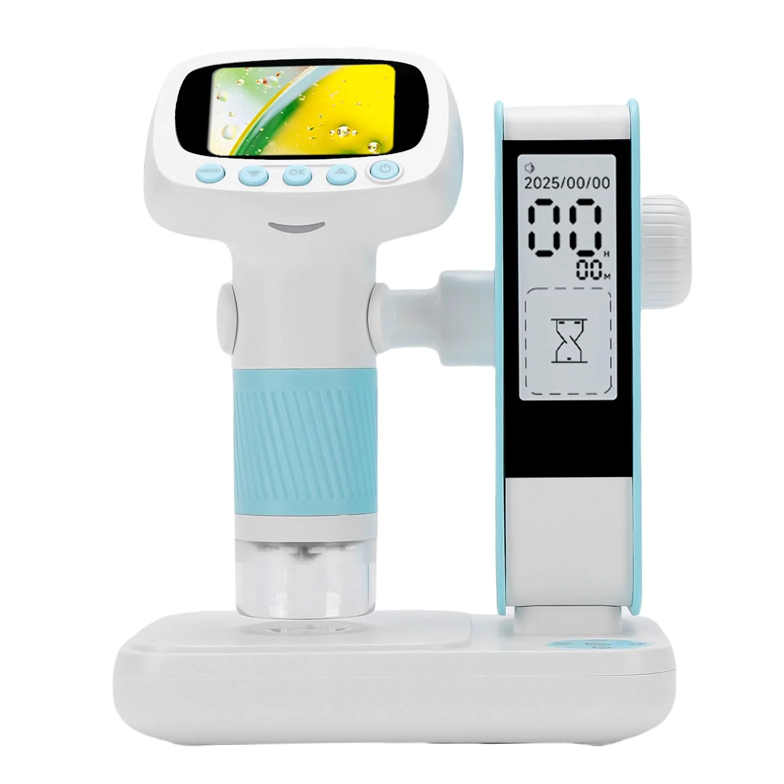 Topiky Kit Microscopio per Bambini, Microscopio Digitale 1080P HD con Supporto, Fotocamera Portatile e Timer, Microscopi Portatili da Esterno per Bambini, Blu CM5