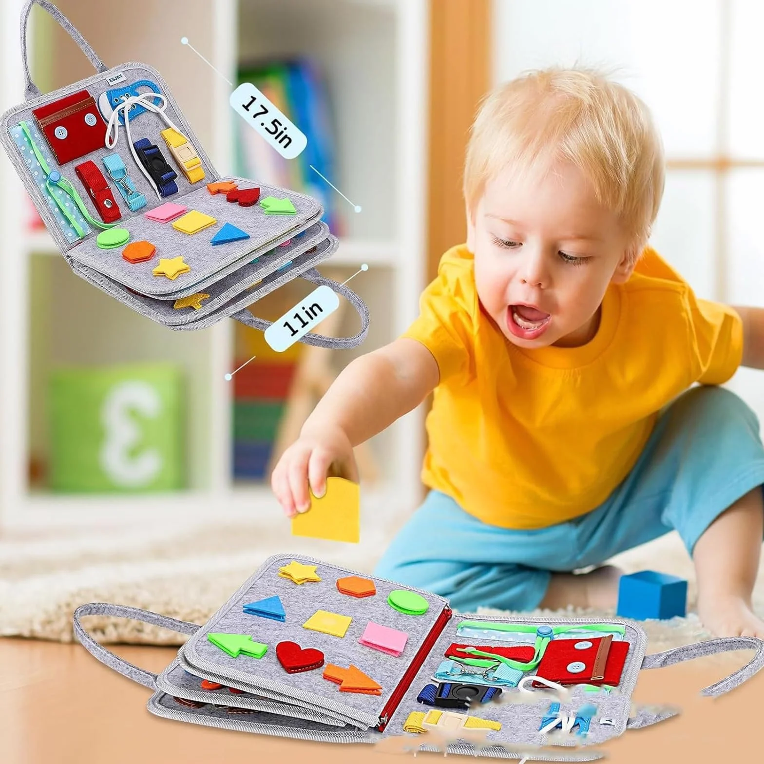 Tibatoes Montessori Busy Board, tablica manipulacyjna dla małych dzieci, do podróży samochodem
