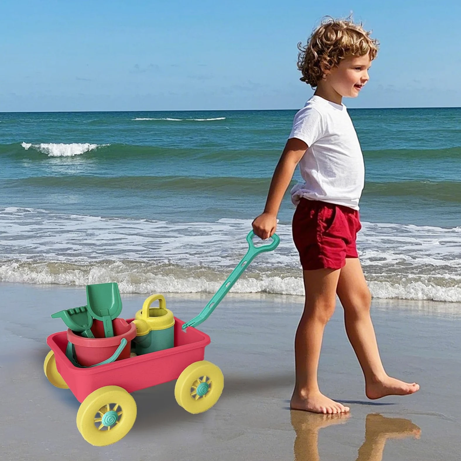 Beach Toys, Kit di costruzione di sabbia 8 pezzi giocattoli di sabbia per | Playset esterno interattivo per spiaggia di mare al di fuori del campeggio
