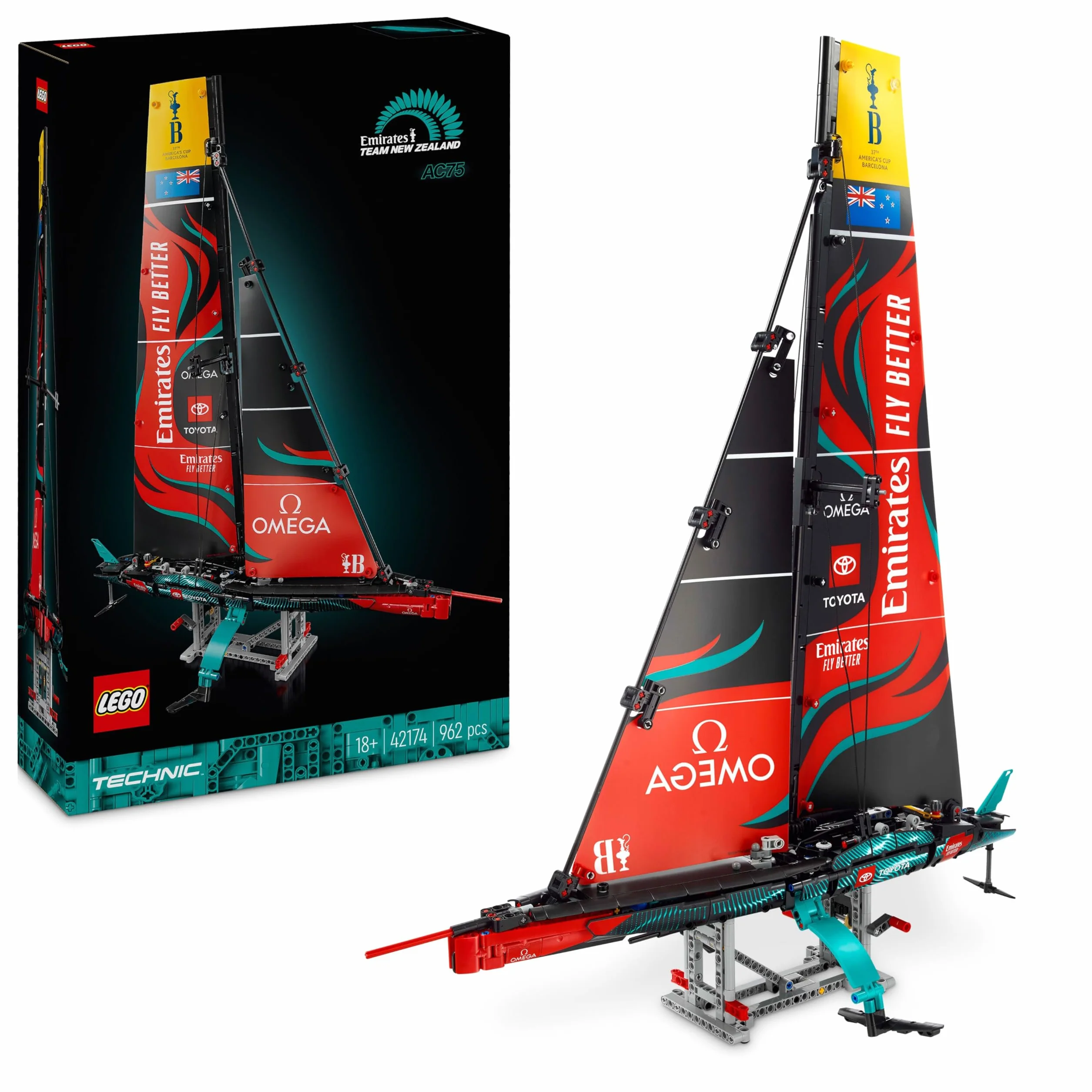 LEGO Technic Emirates Team New Zealand AC75, Modellino di Nave Yacht da Costruire, Kit Modellismo per Adulti con Barca a Vela, Idea Regalo Creativa per Uomo, Donna, Lui o Lei, Decorazione Casa 42174